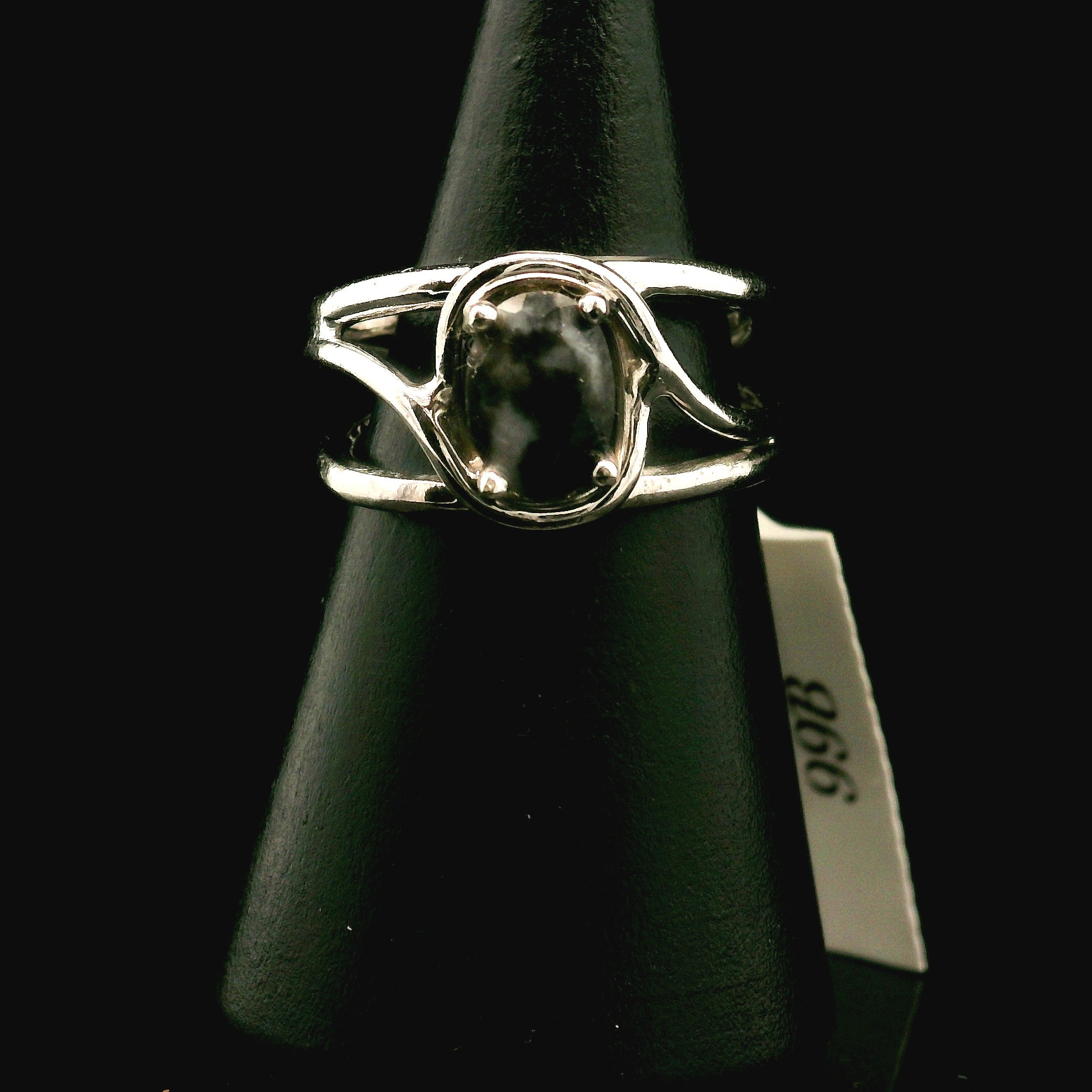 Zebra Agate Faceted Midi Ring 925 Silver for Balance, Clearing Blockages and Releasing Negativity