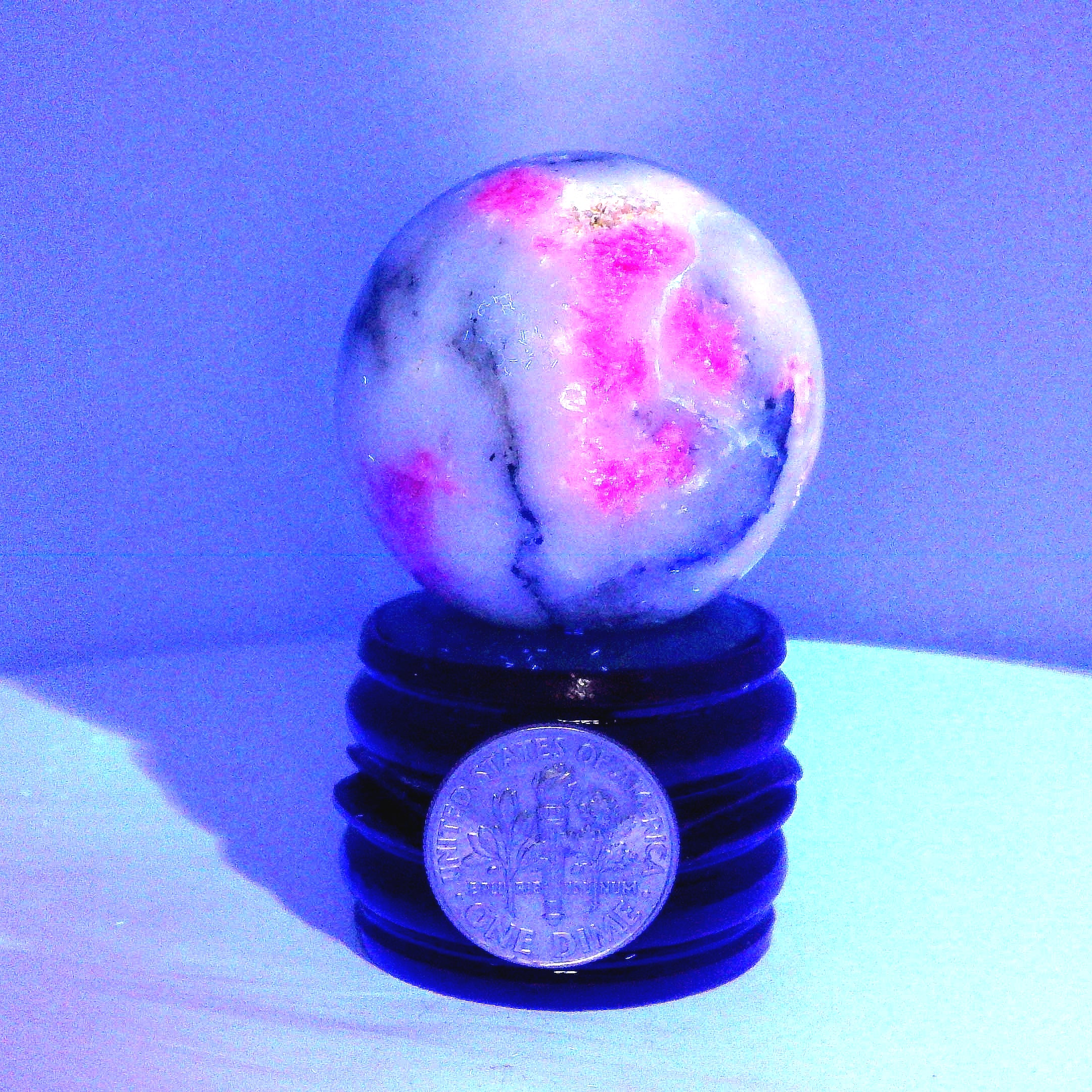Tugtupite Sphere for Joy, Manifestation, Romance, Relationship Healing and Good Luck