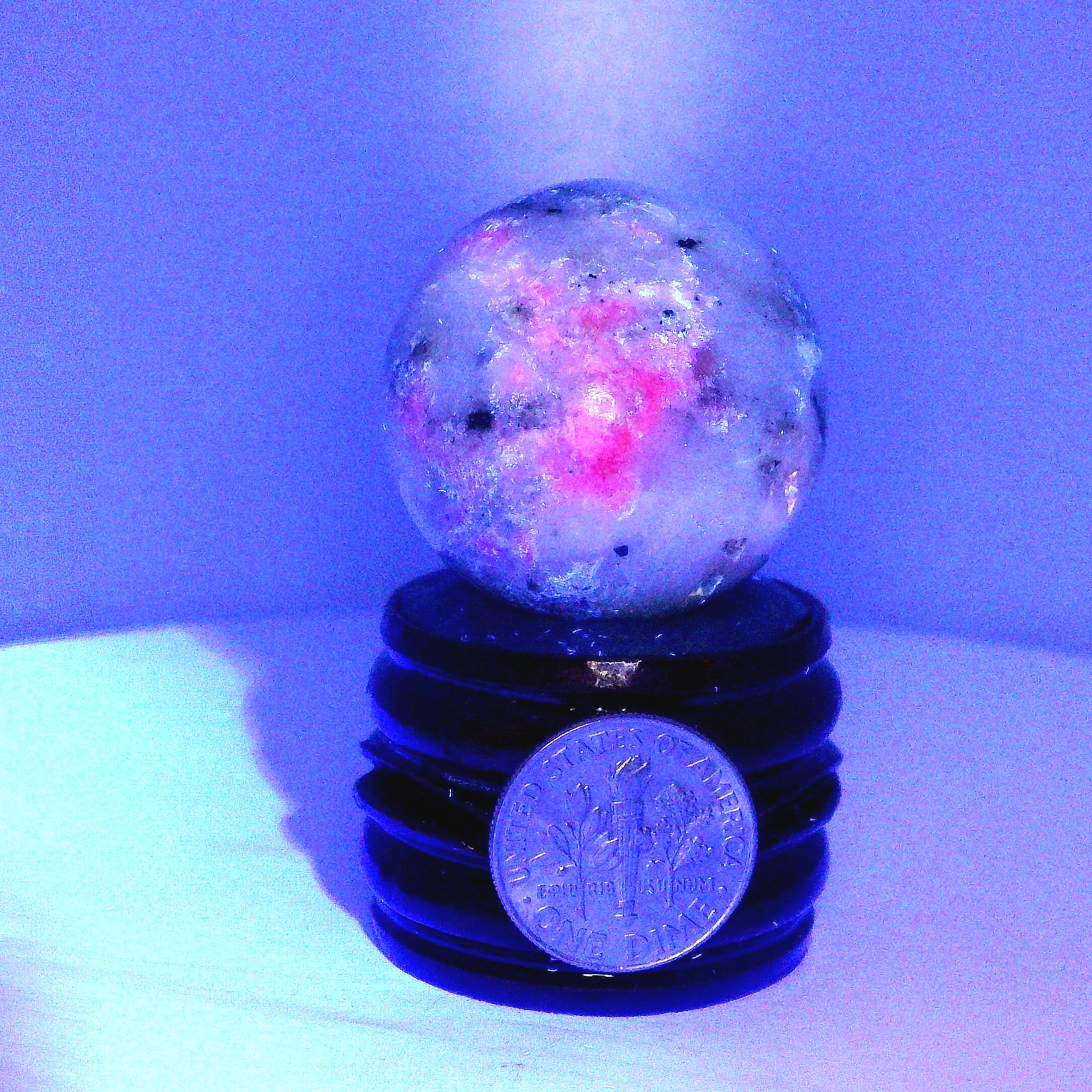 Tugtupite Sphere for Joy, Manifestation, Romance, Relationship Healing and Good Luck