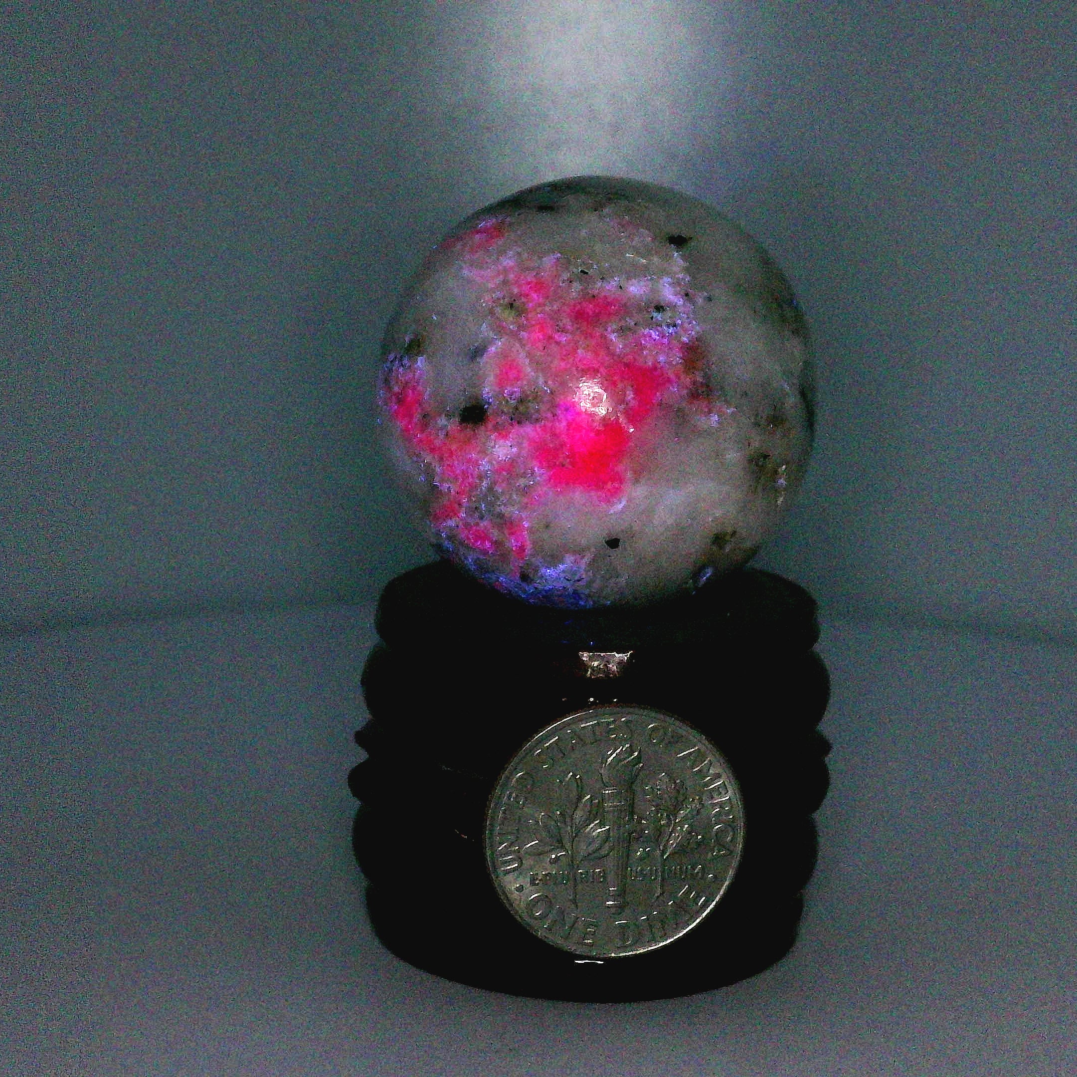 Tugtupite Sphere for Joy, Manifestation, Romance, Relationship Healing and Good Luck