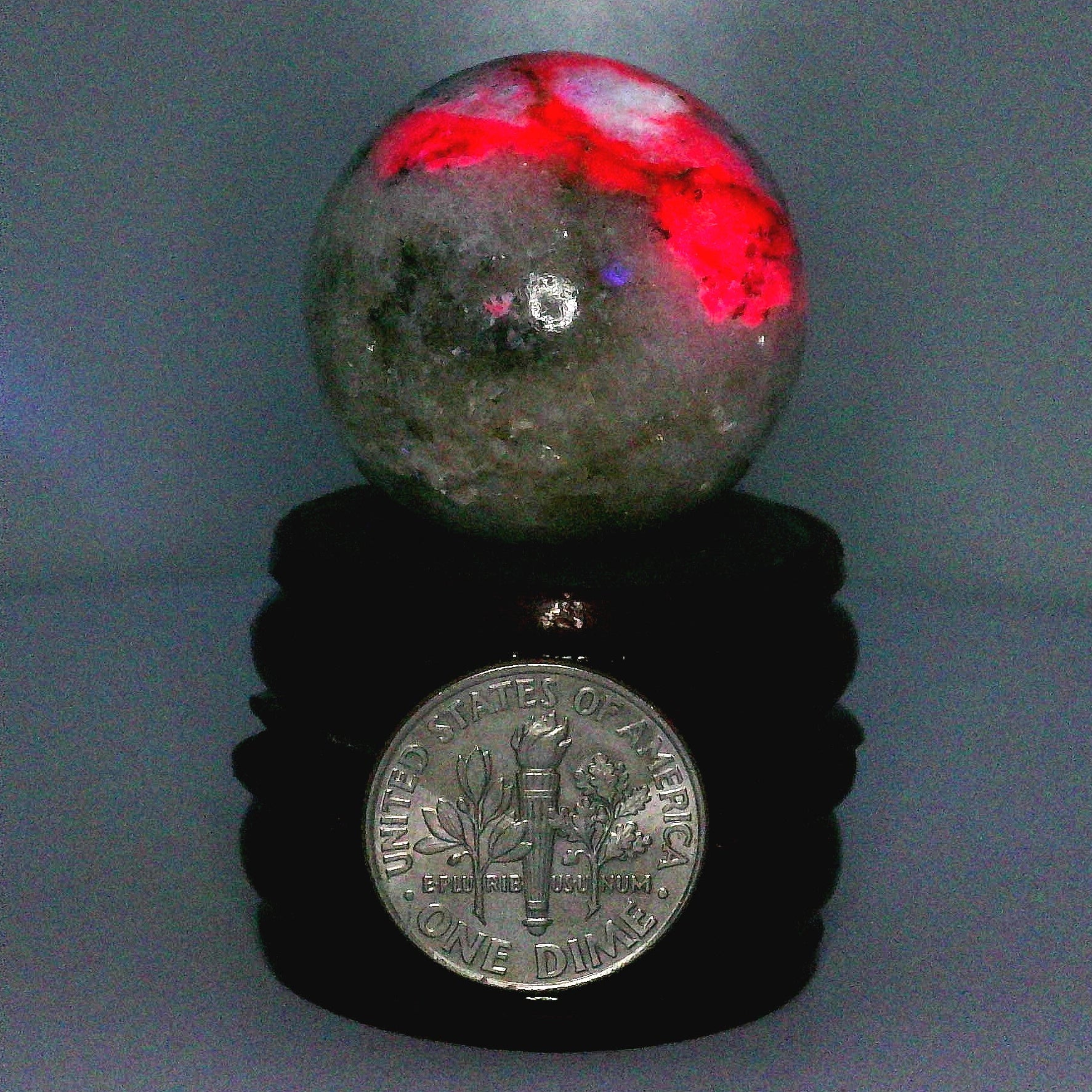 Tugtupite Sphere for Joy, Manifestation, Romance, Relationship Healing and Good Luck