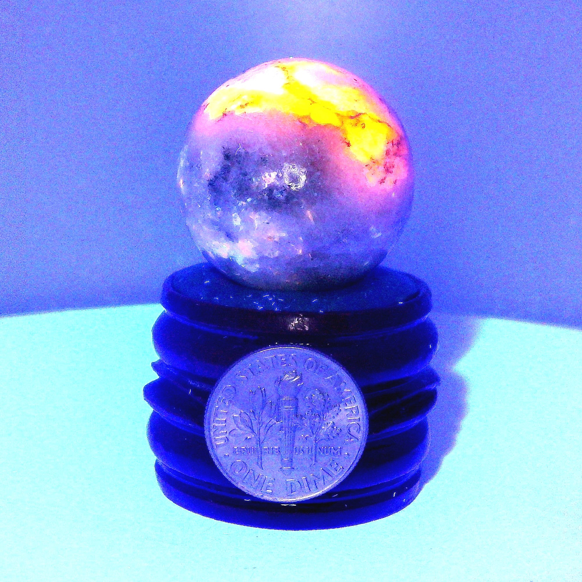 Tugtupite Sphere for Joy, Manifestation, Romance, Relationship Healing and Good Luck