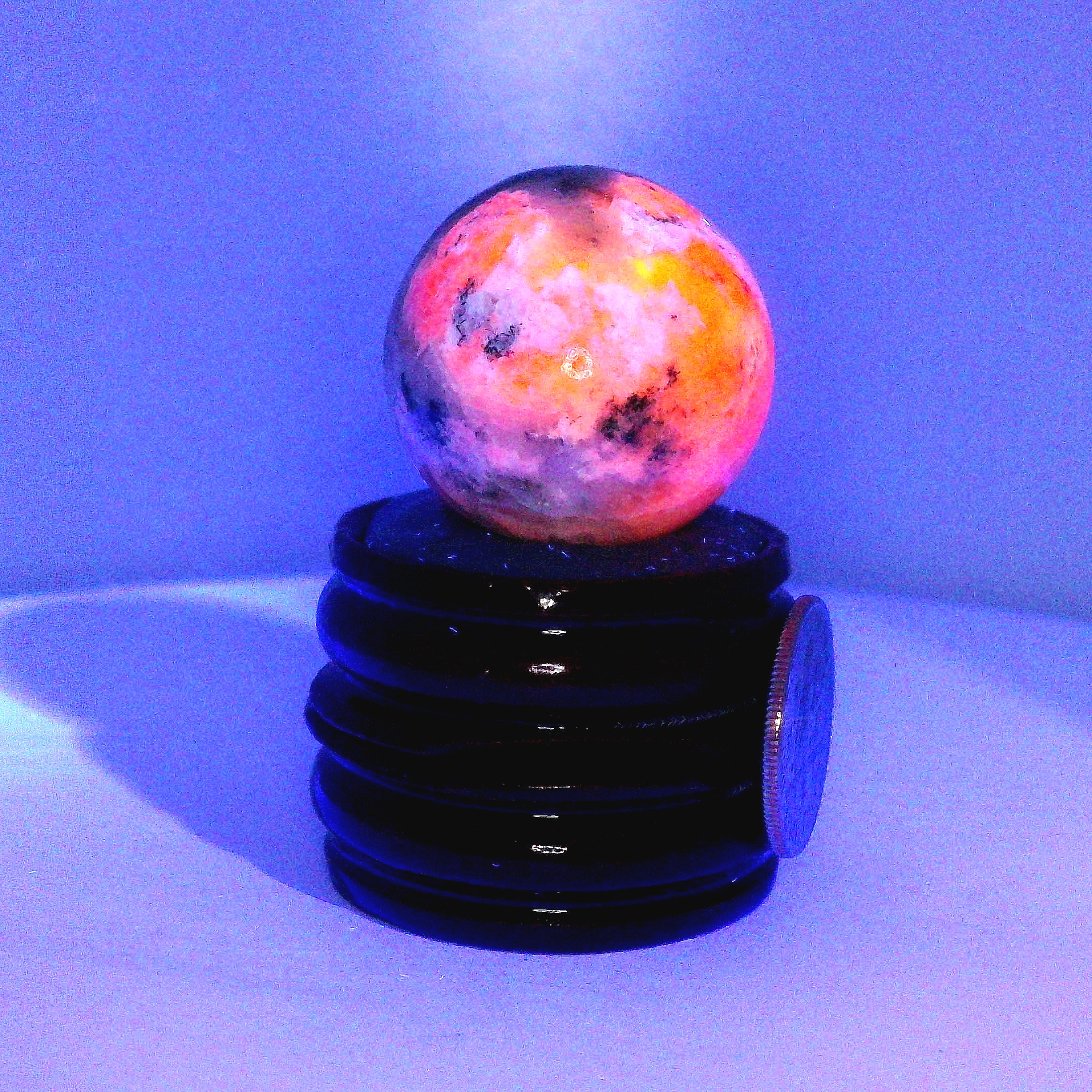Tugtupite Sphere for Joy, Manifestation, Romance, Relationship Healing and Good Luck