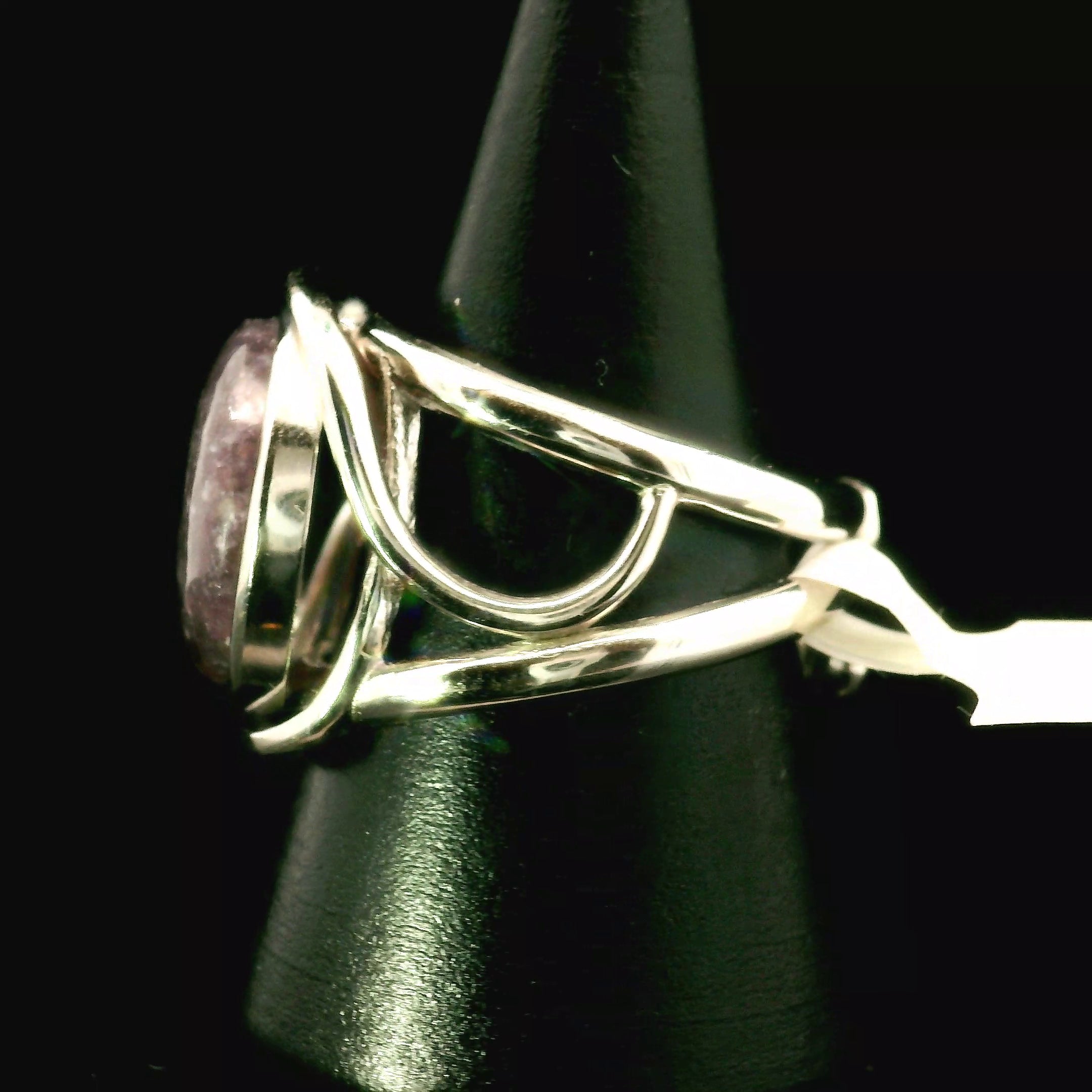 Divine Euphoralite Cuff Ring 925 Silver for Peace, Relaxation and Connection to Higher Realms