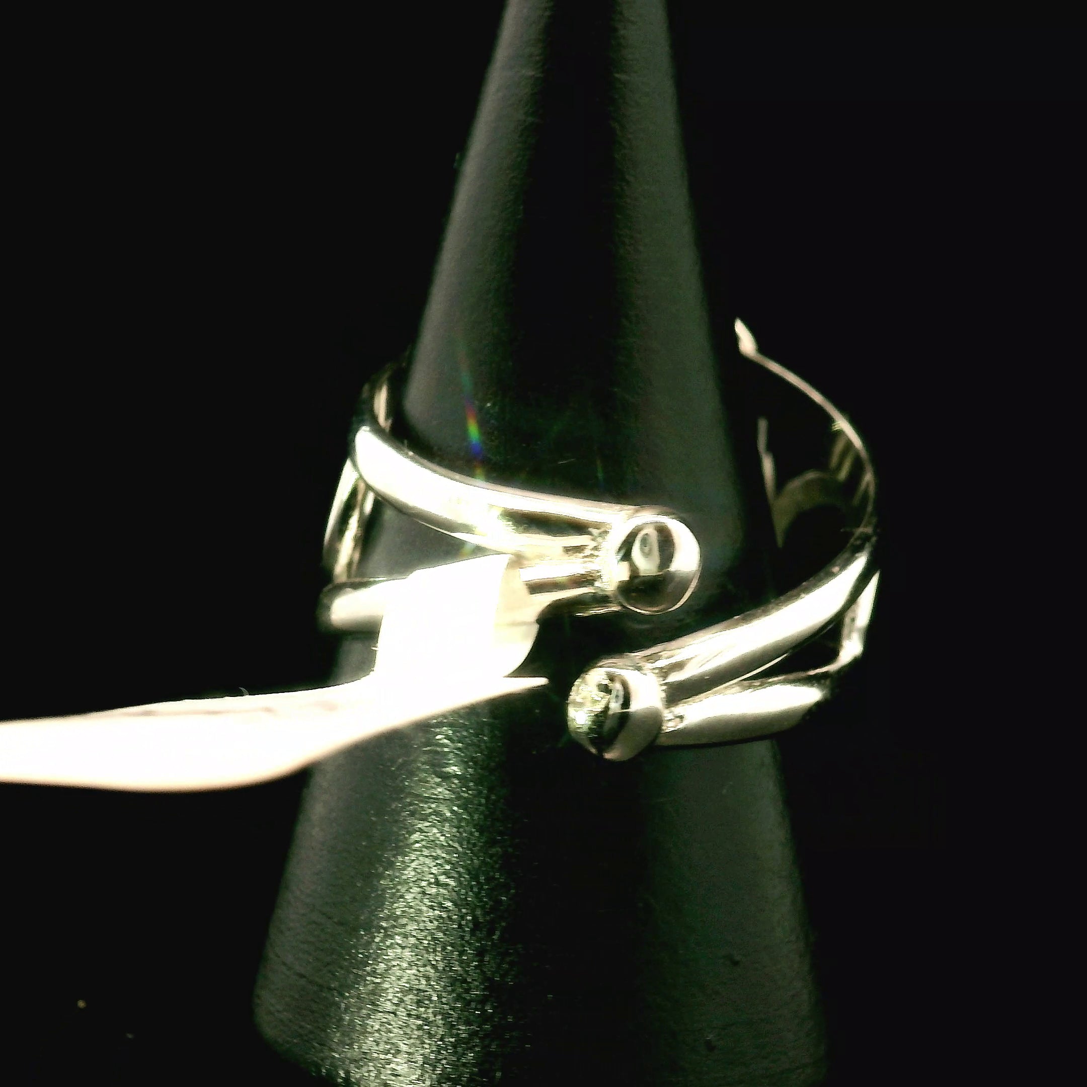 Divine Euphoralite Cuff Ring 925 Silver for Peace, Relaxation and Connection to Higher Realms