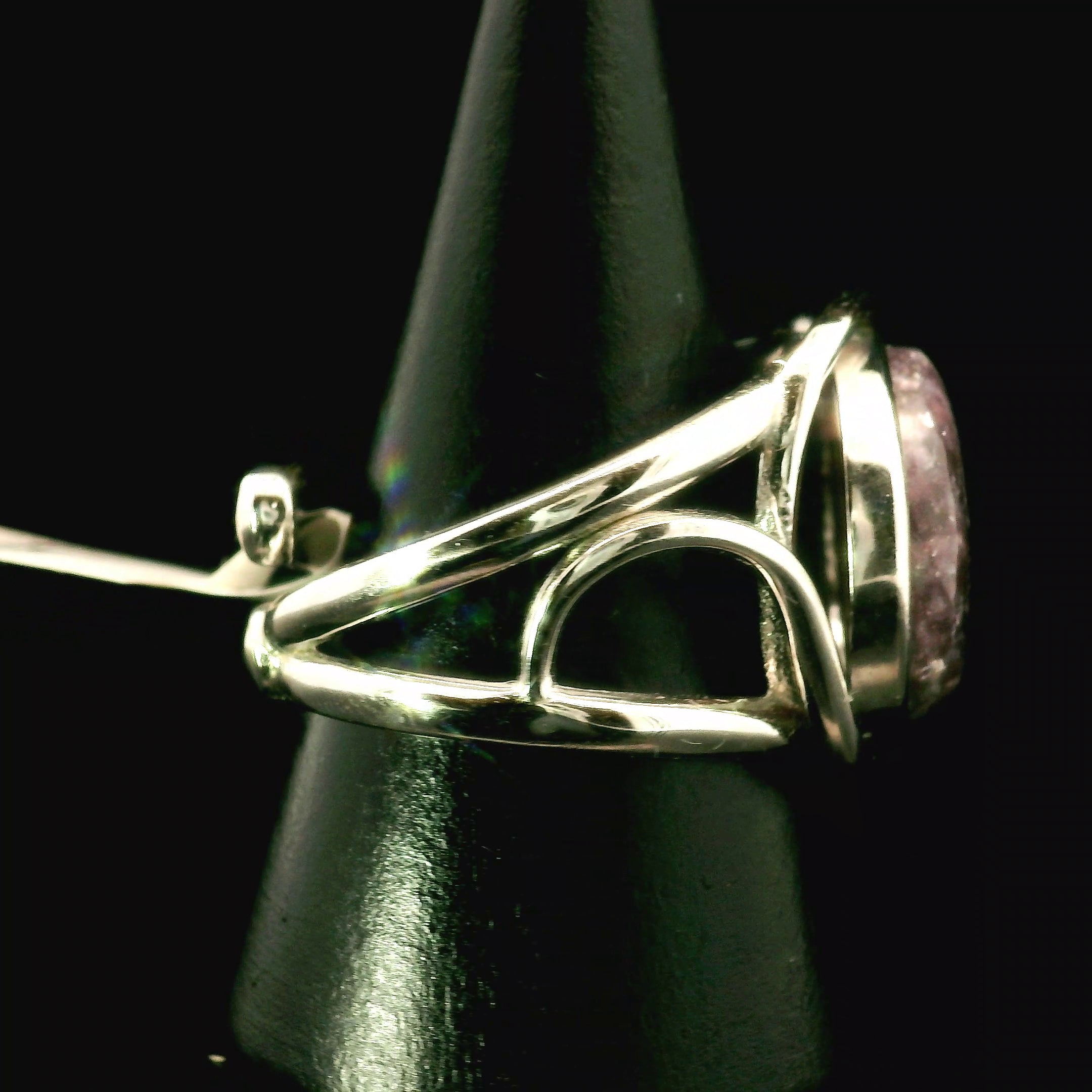 Divine Euphoralite Cuff Ring 925 Silver for Peace, Relaxation and Connection to Higher Realms