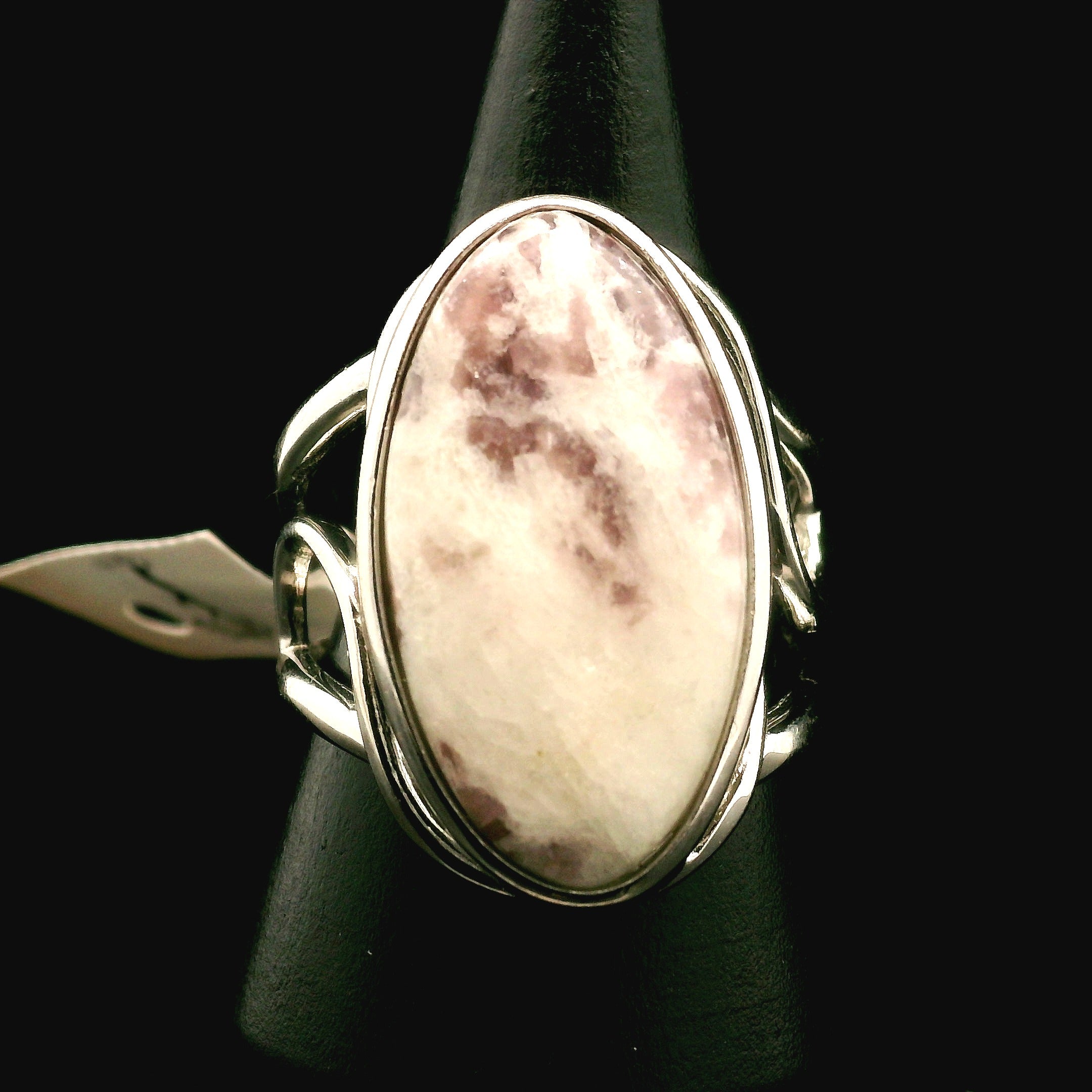 Divine Euphoralite Cuff Ring 925 Silver for Peace, Relaxation and Connection to Higher Realms