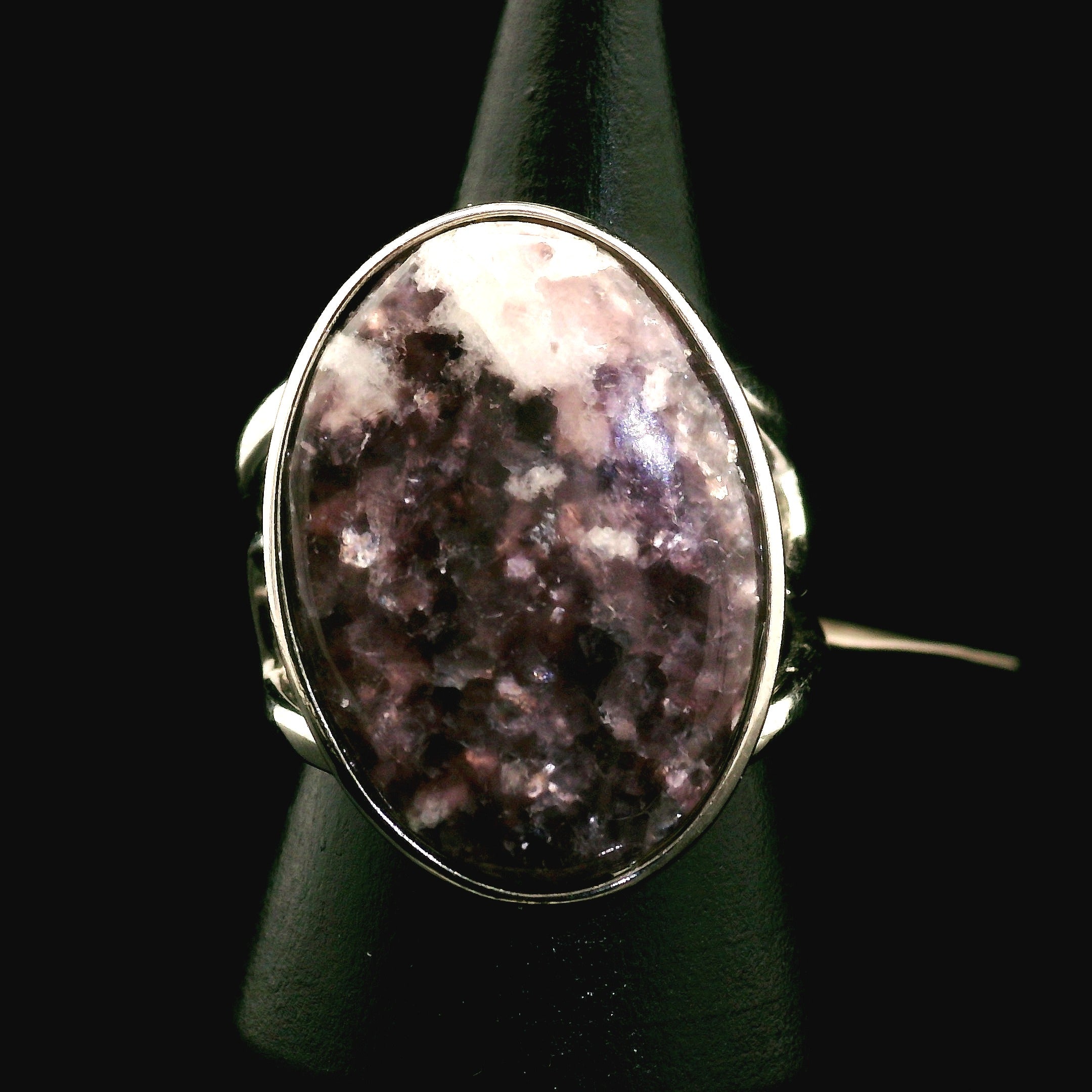 Divine Euphoralite Cuff Ring 925 Silver for Peace, Relaxation and Connection to Higher Realms