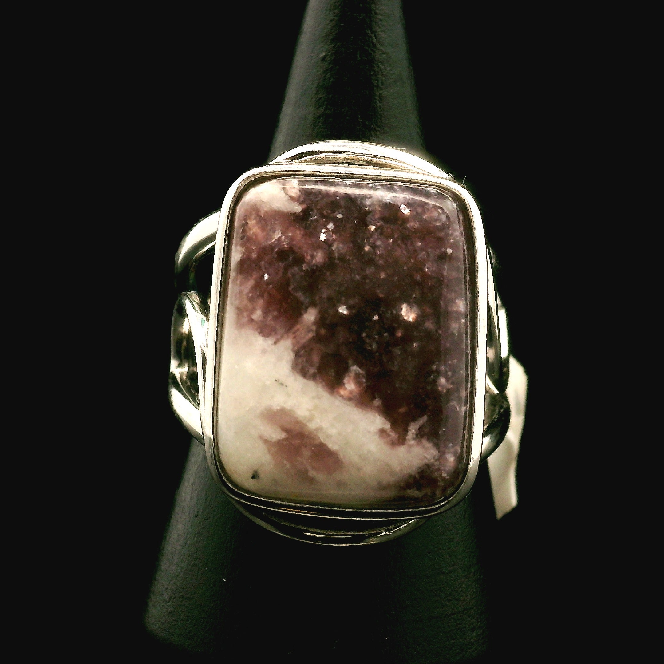 Divine Euphoralite Cuff Ring 925 Silver for Peace, Relaxation and Connection to Higher Realms