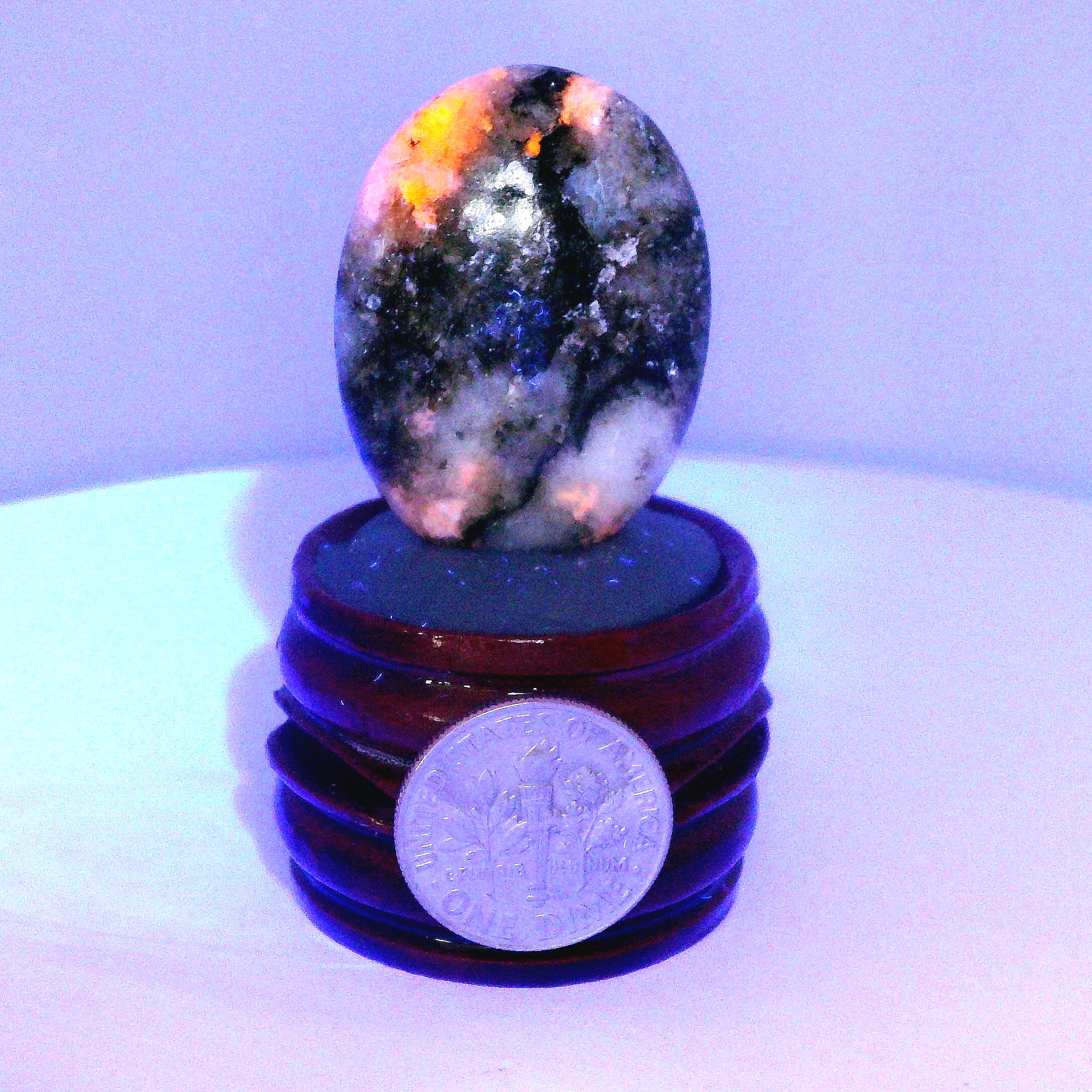 Tugtupite Palm Stone for Joy, Manifestation, Romance, Relationship Healing and Good Luck