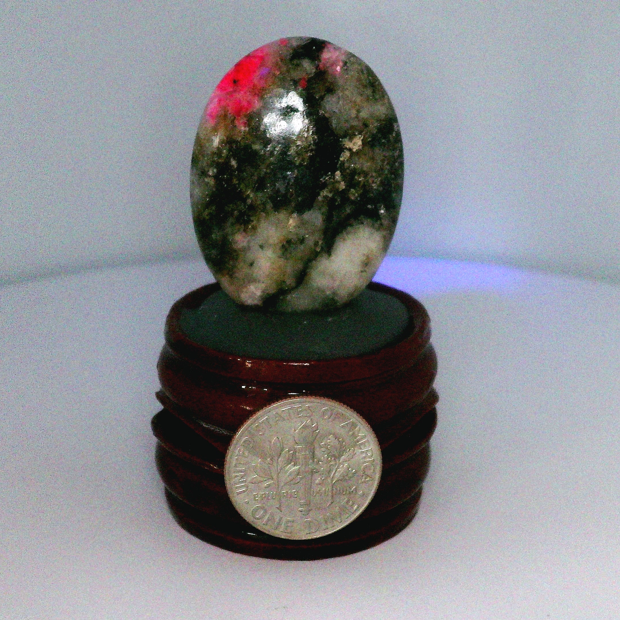 Tugtupite Palm Stone for Joy, Manifestation, Romance, Relationship Healing and Good Luck