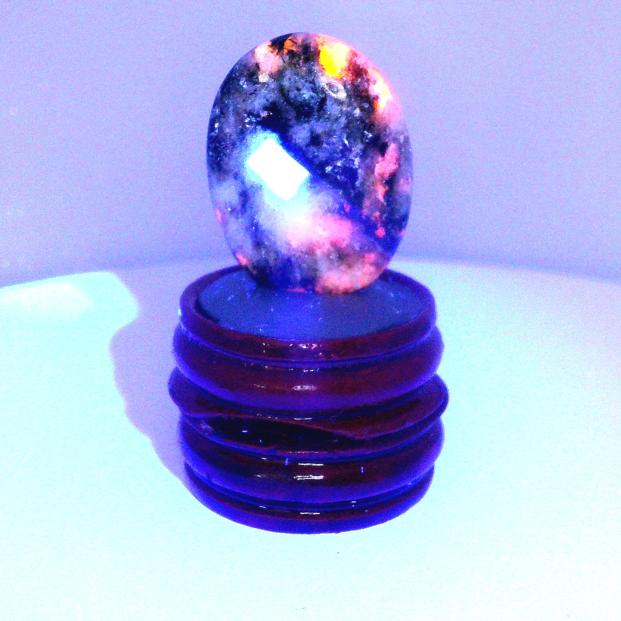 Tugtupite Palm Stone for Joy, Manifestation, Romance, Relationship Healing and Good Luck