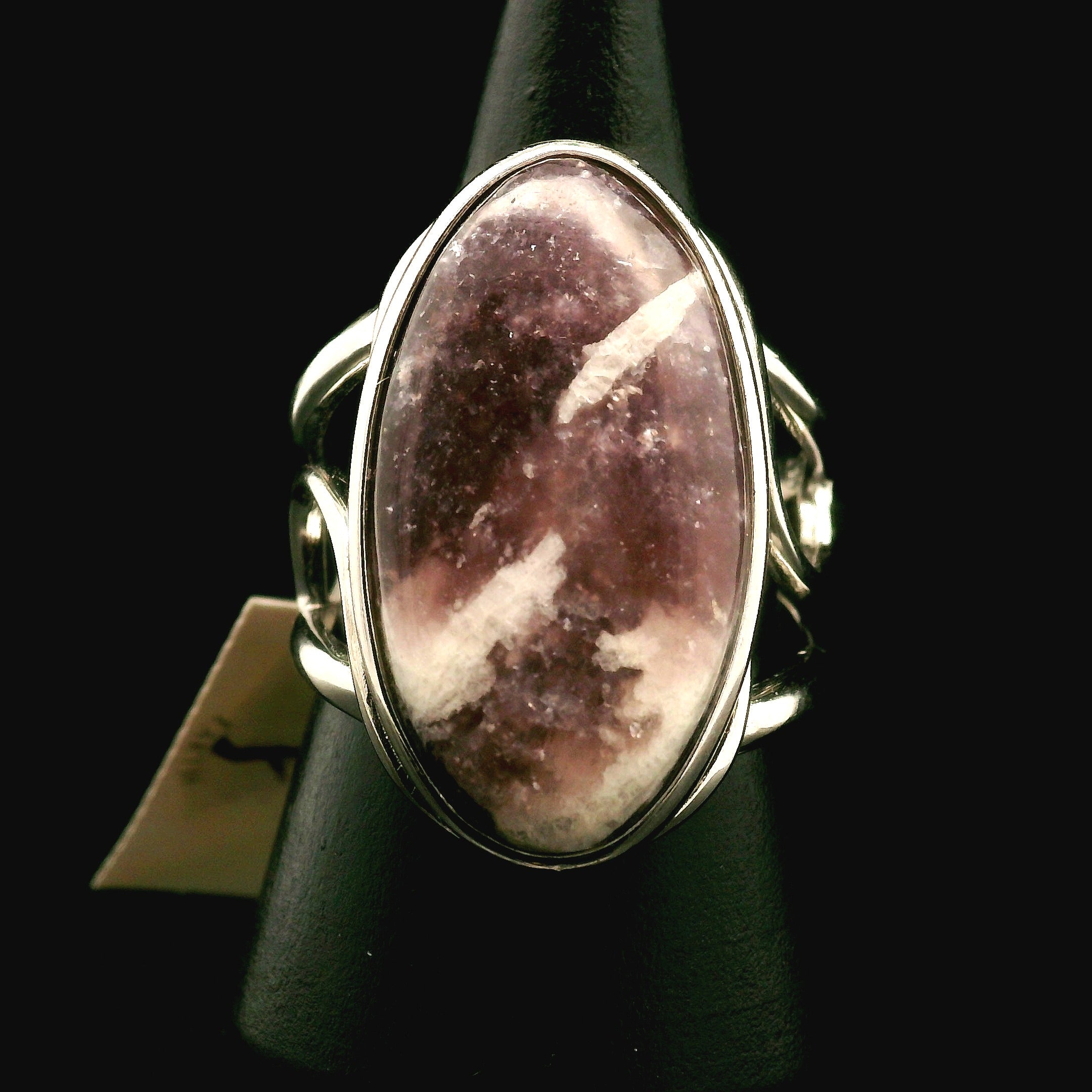 Divine Euphoralite Cuff Ring 925 Silver for Peace, Relaxation and Connection to Higher Realms