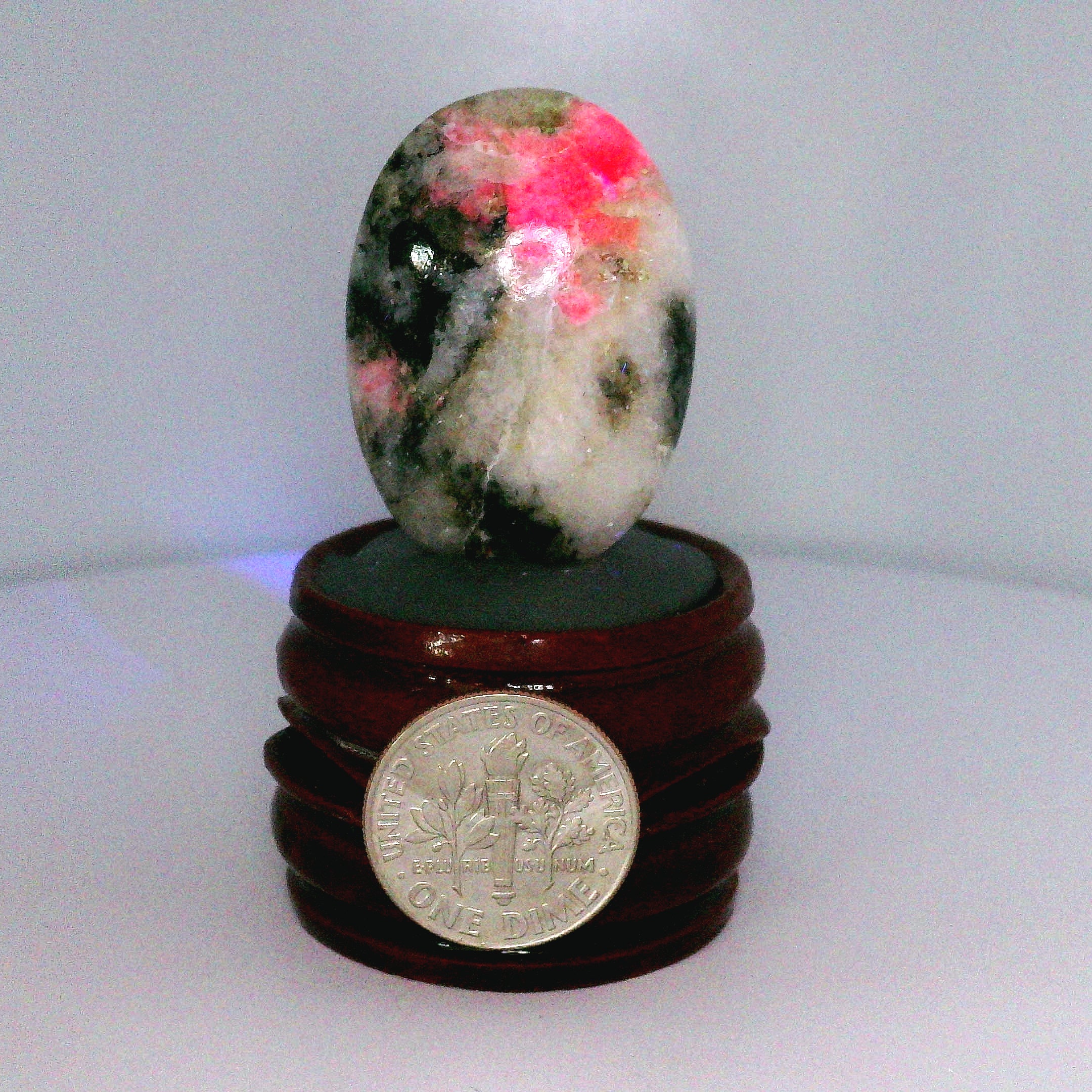 Tugtupite Palm Stone for Joy, Manifestation, Romance, Relationship Healing and Good Luck