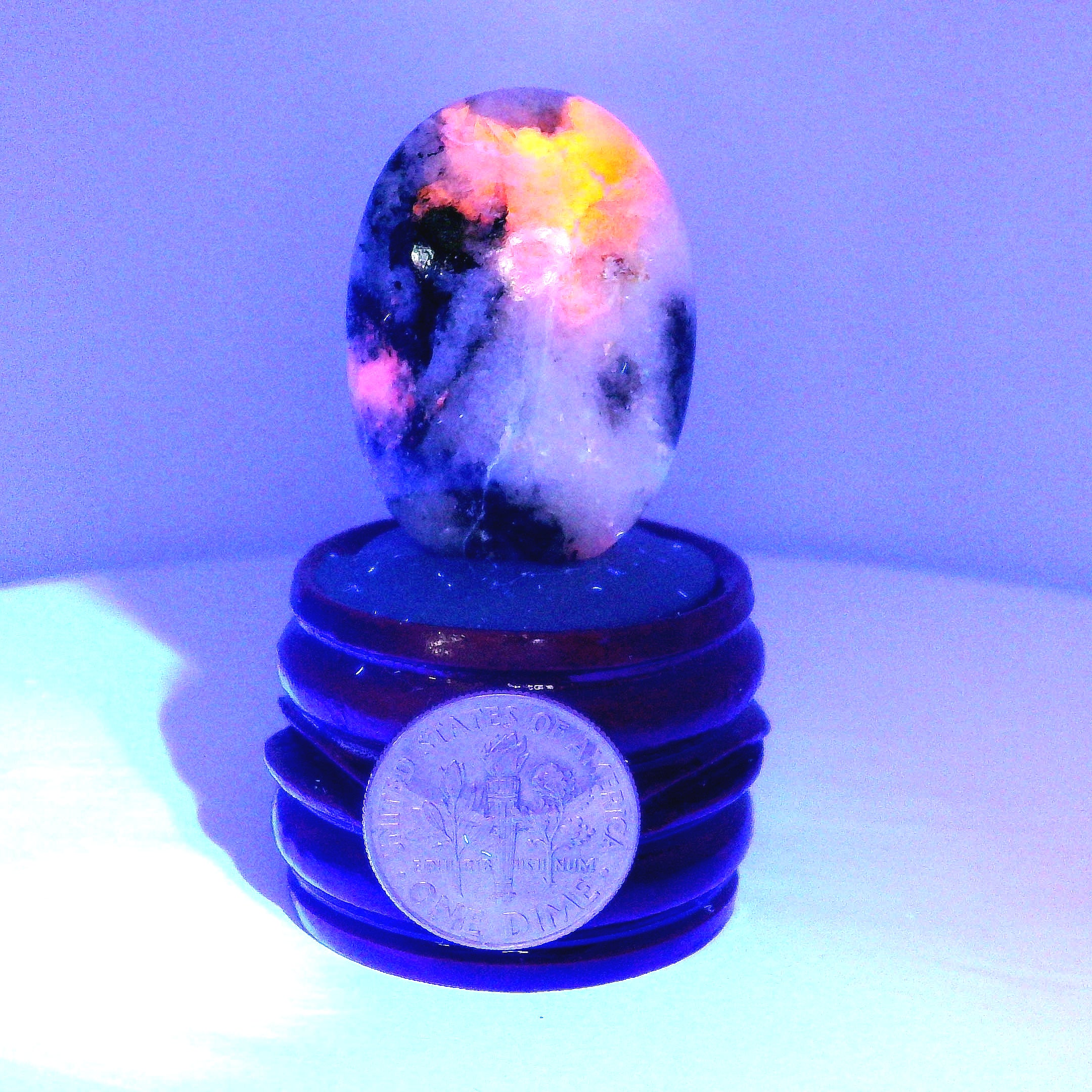 Tugtupite Palm Stone for Joy, Manifestation, Romance, Relationship Healing and Good Luck