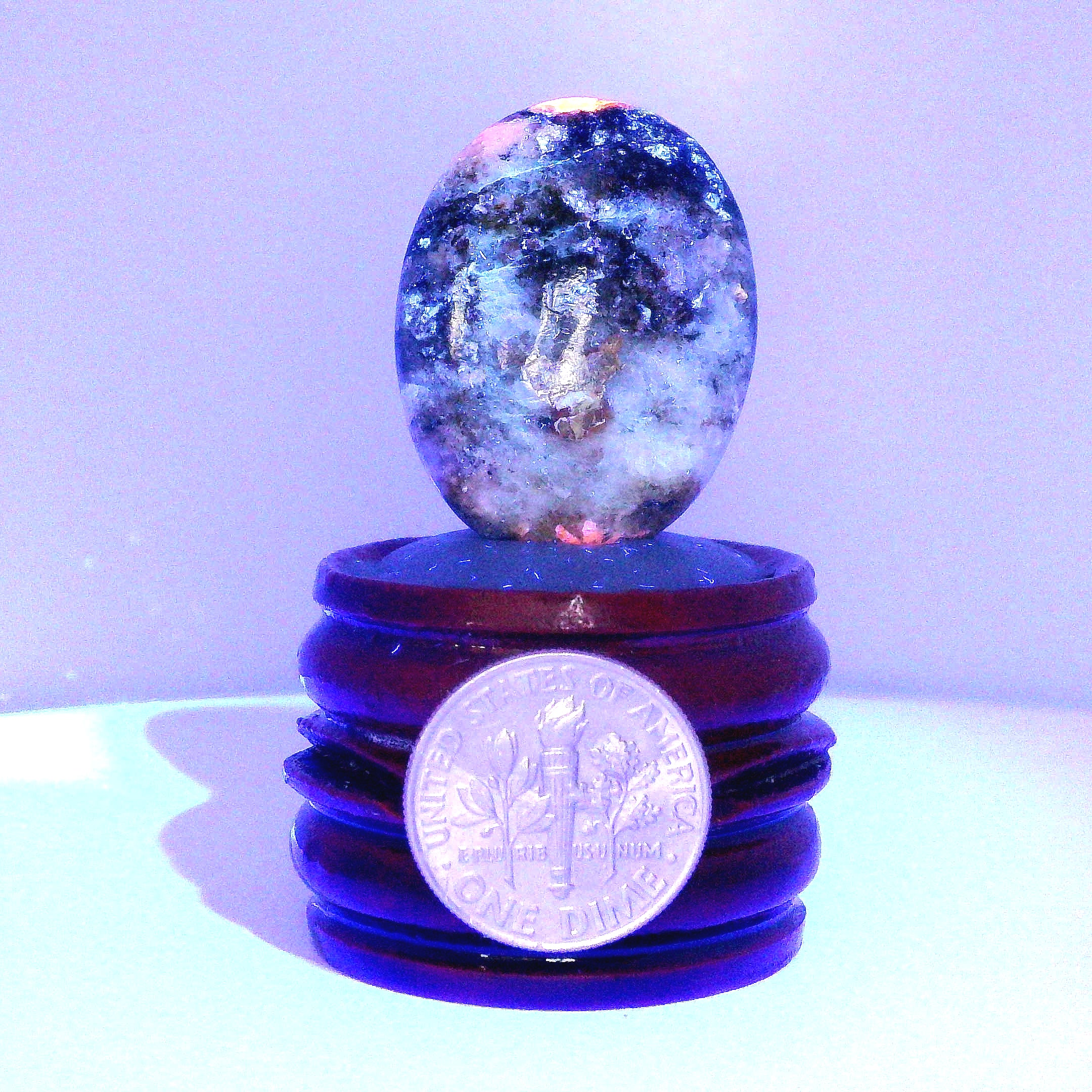 Tugtupite Palm Stone for Joy, Manifestation, Romance, Relationship Healing and Good Luck
