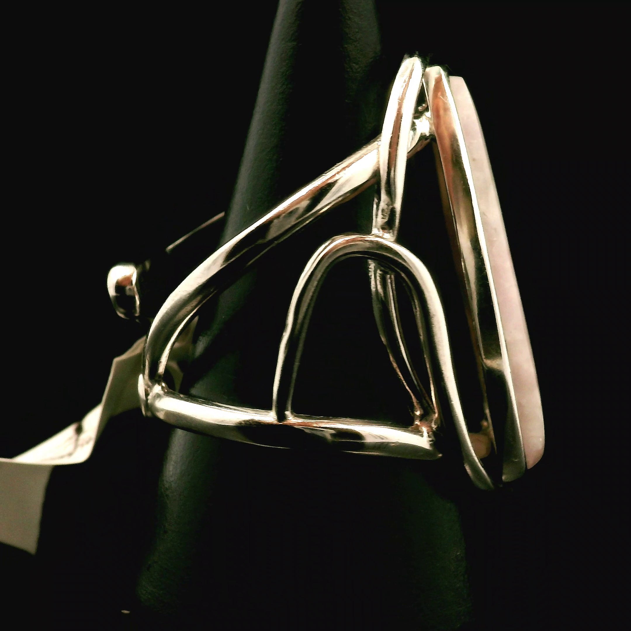 Electric Euphoralite Cuff Ring 925 Silver for Protection, Love, Stress Relief and Mental Clarity