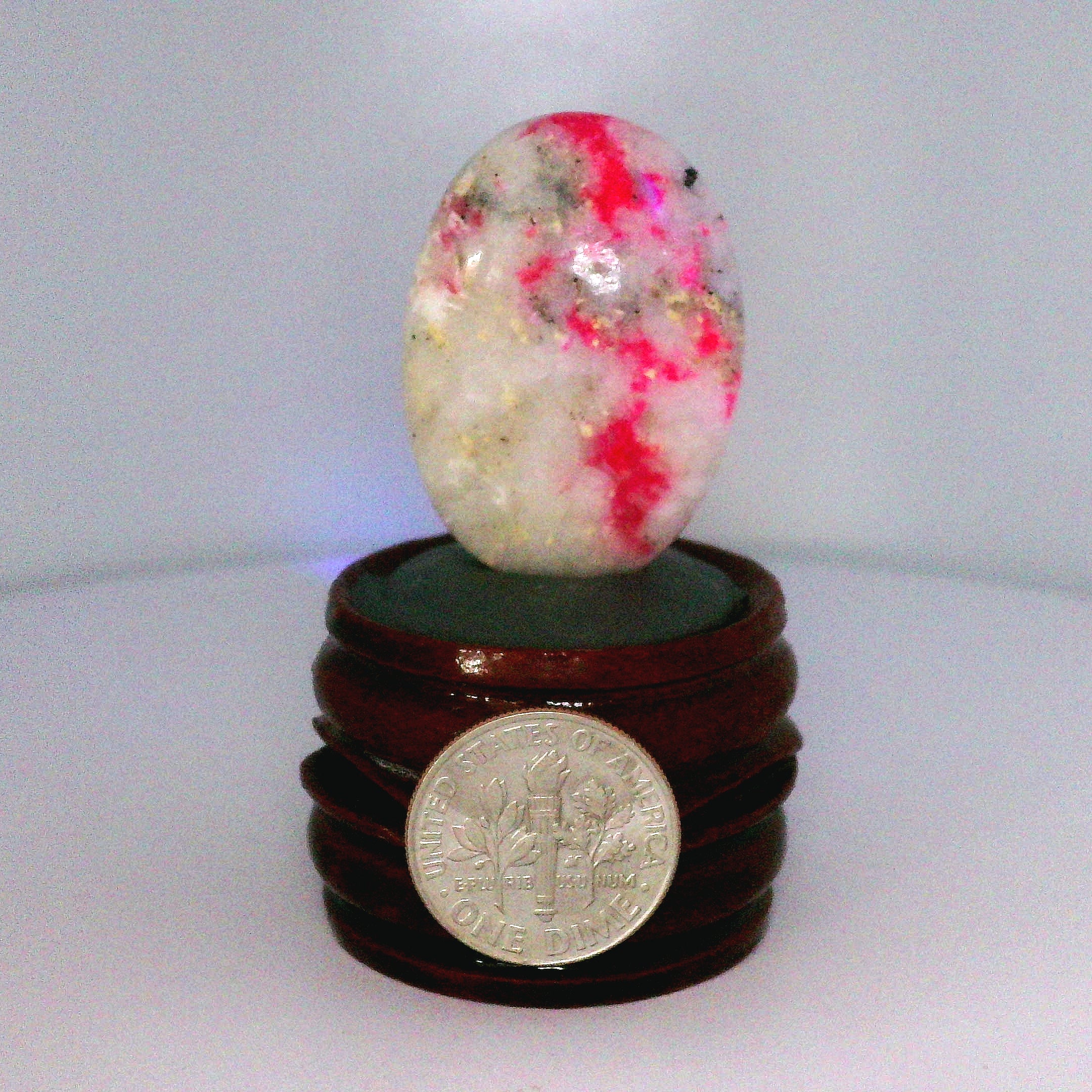 Tugtupite Palm Stone for Joy, Manifestation, Romance, Relationship Healing and Good Luck