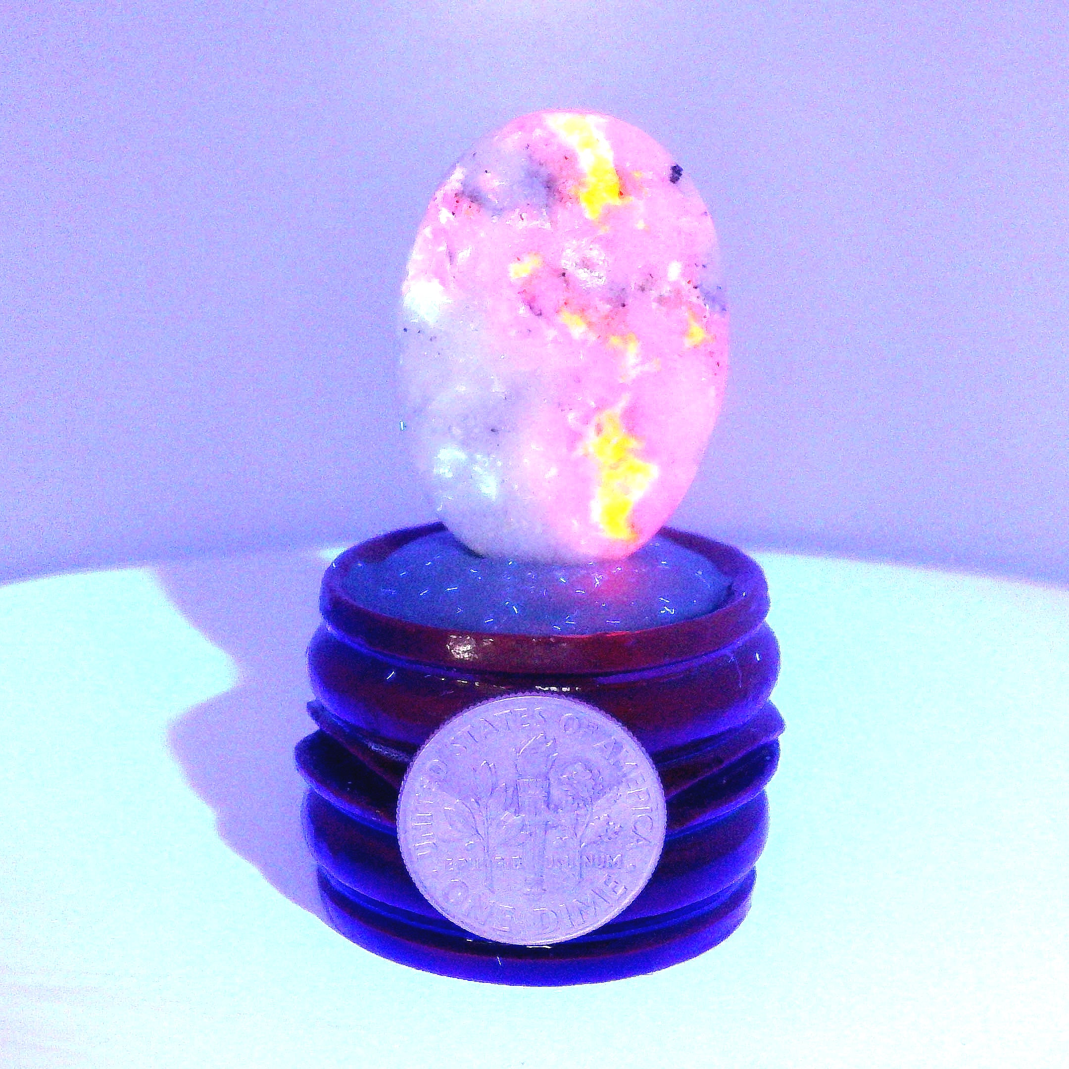Tugtupite Palm Stone for Joy, Manifestation, Romance, Relationship Healing and Good Luck
