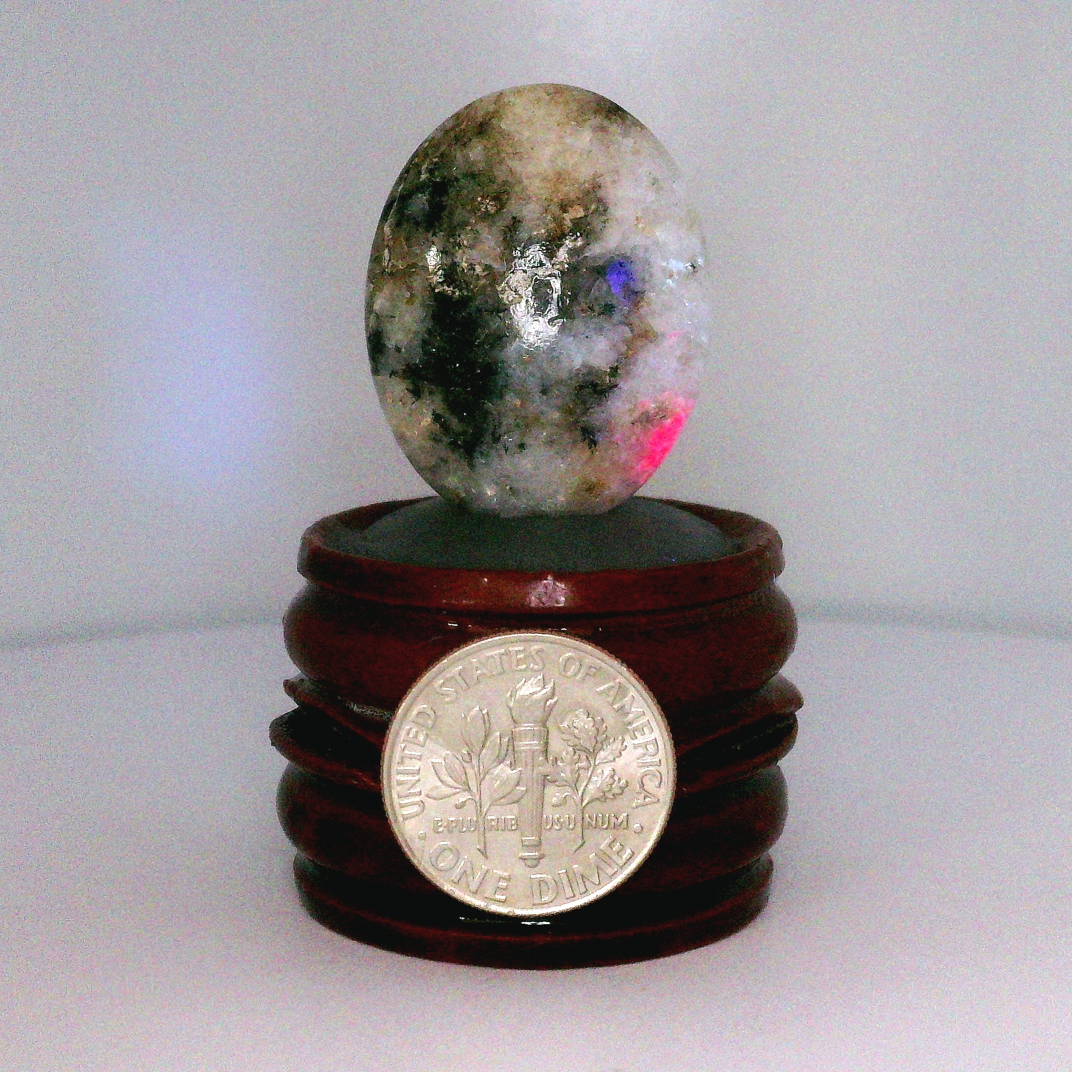 Tugtupite Palm Stone for Joy, Manifestation, Romance, Relationship Healing and Good Luck