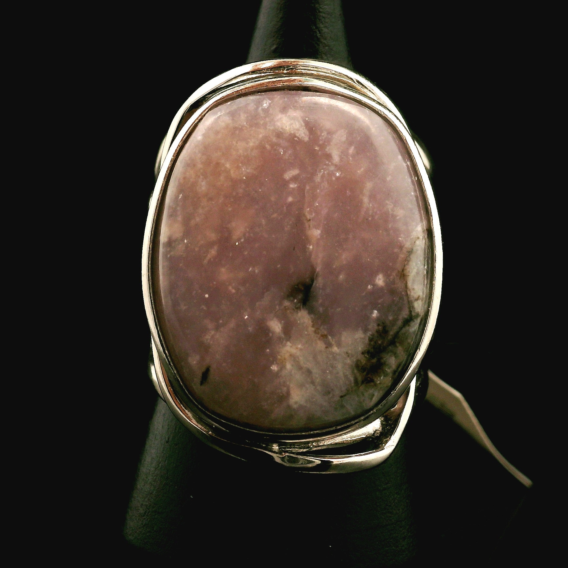 Electric Euphoralite Cuff Ring 925 Silver for Protection, Love, Stress Relief and Mental Clarity