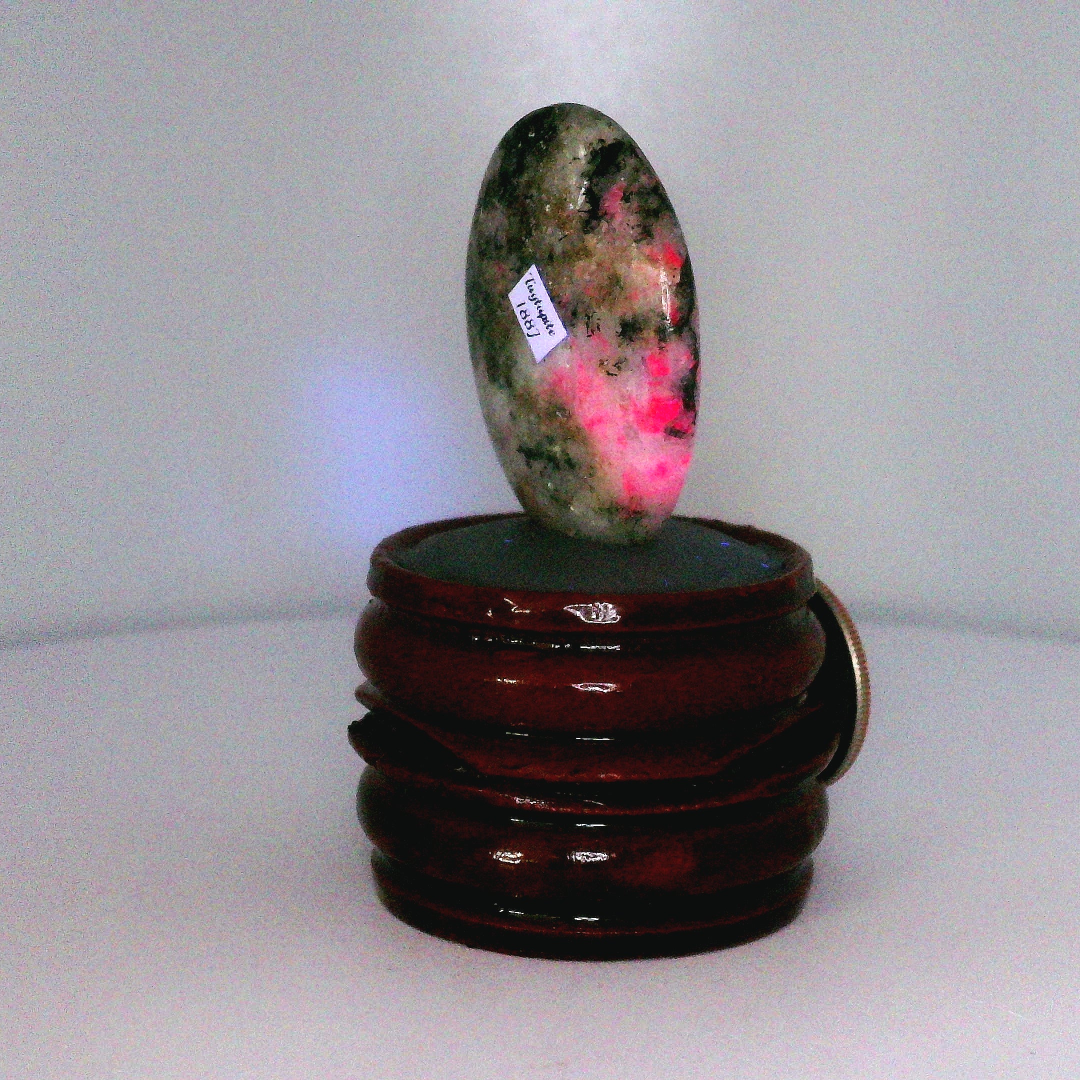 Tugtupite Palm Stone for Joy, Manifestation, Romance, Relationship Healing and Good Luck