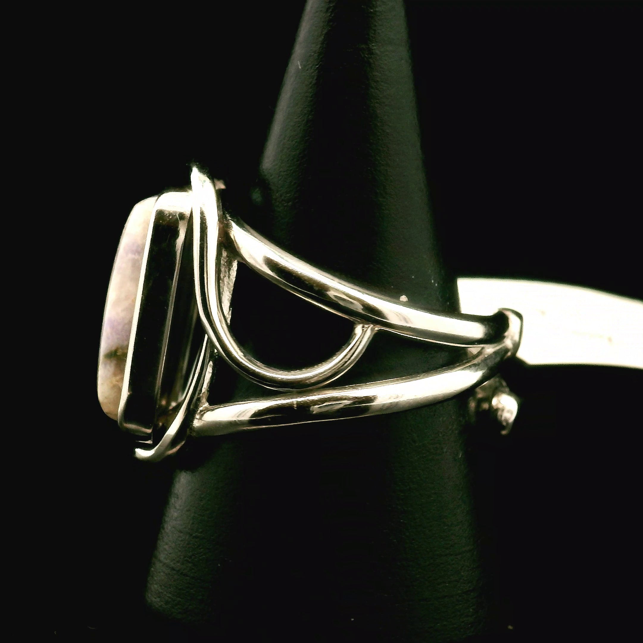 Bliss Euphoralite Cuff Ring 925 Silver for Awareness, Bliss, Creativity Descovering New Paths and Stress Relief