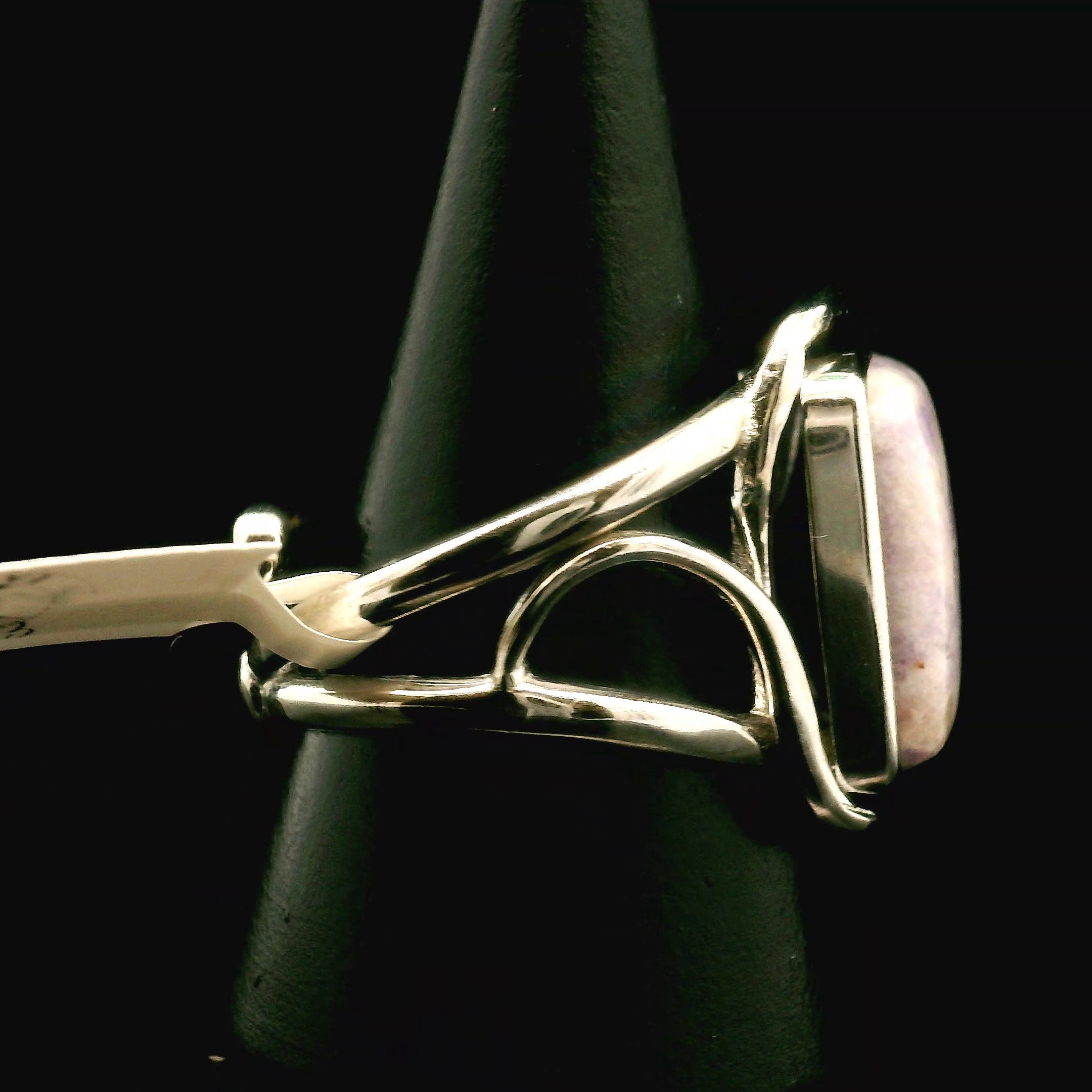 Bliss Euphoralite Cuff Ring 925 Silver for Awareness, Bliss, Creativity Descovering New Paths and Stress Relief