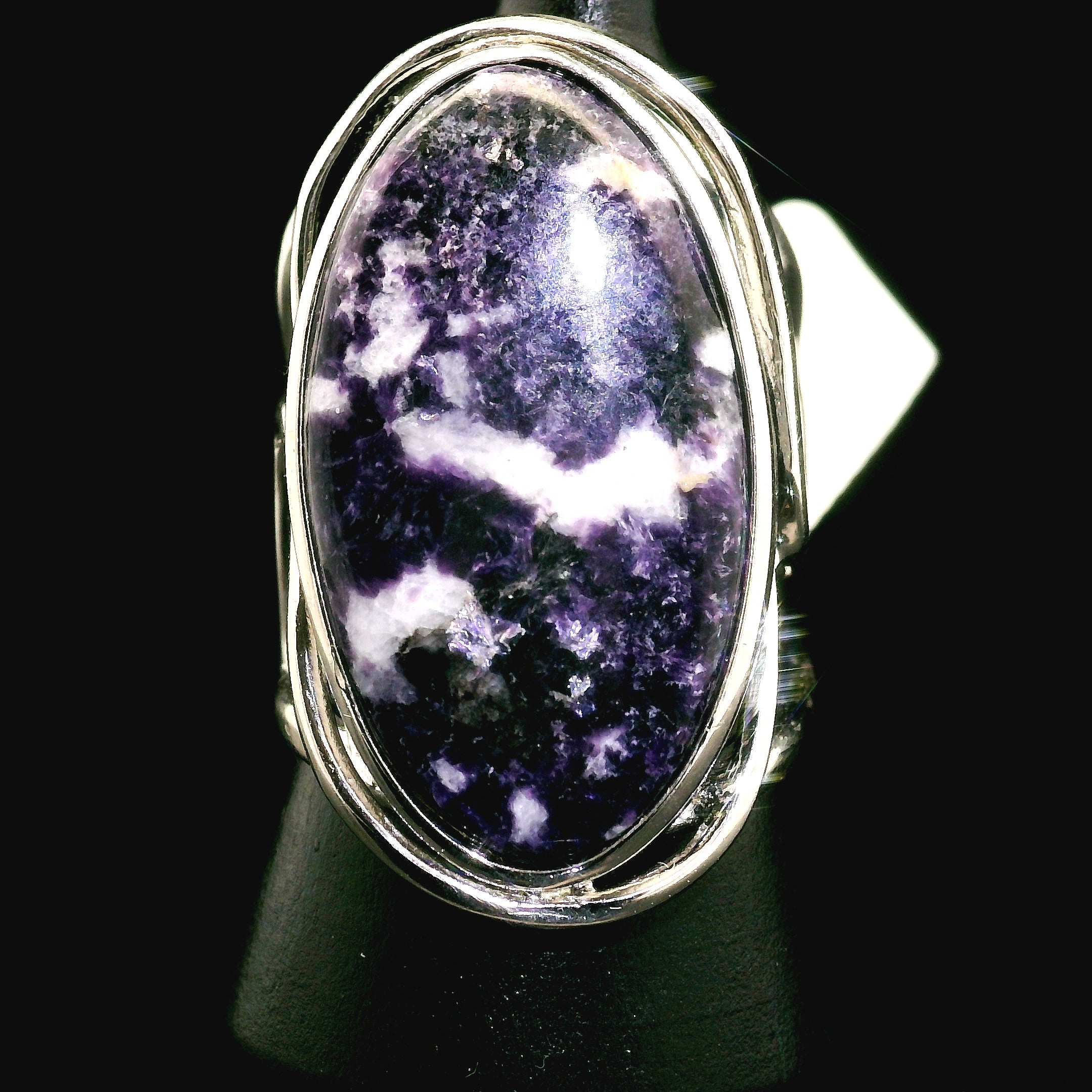 Storm Euphoralite Cuff Ring 925 Silver for Strong Support and Relief for Any Situation