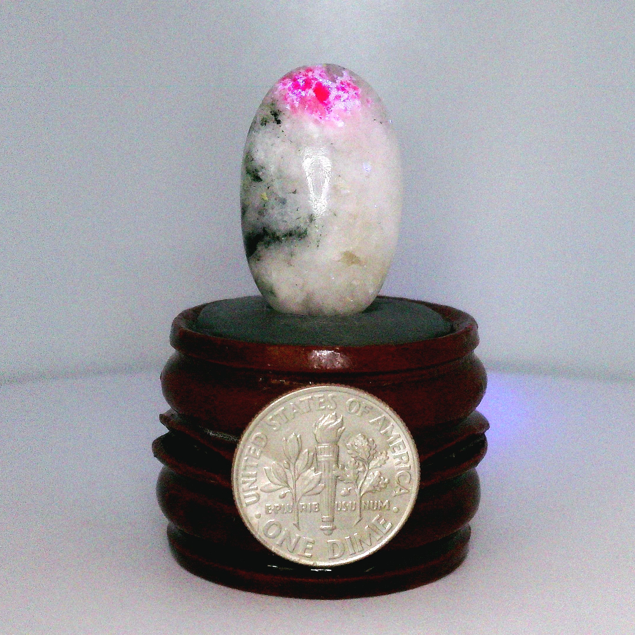 Tugtupite Palm Stone for Joy, Manifestation, Romance, Relationship Healing and Good Luck