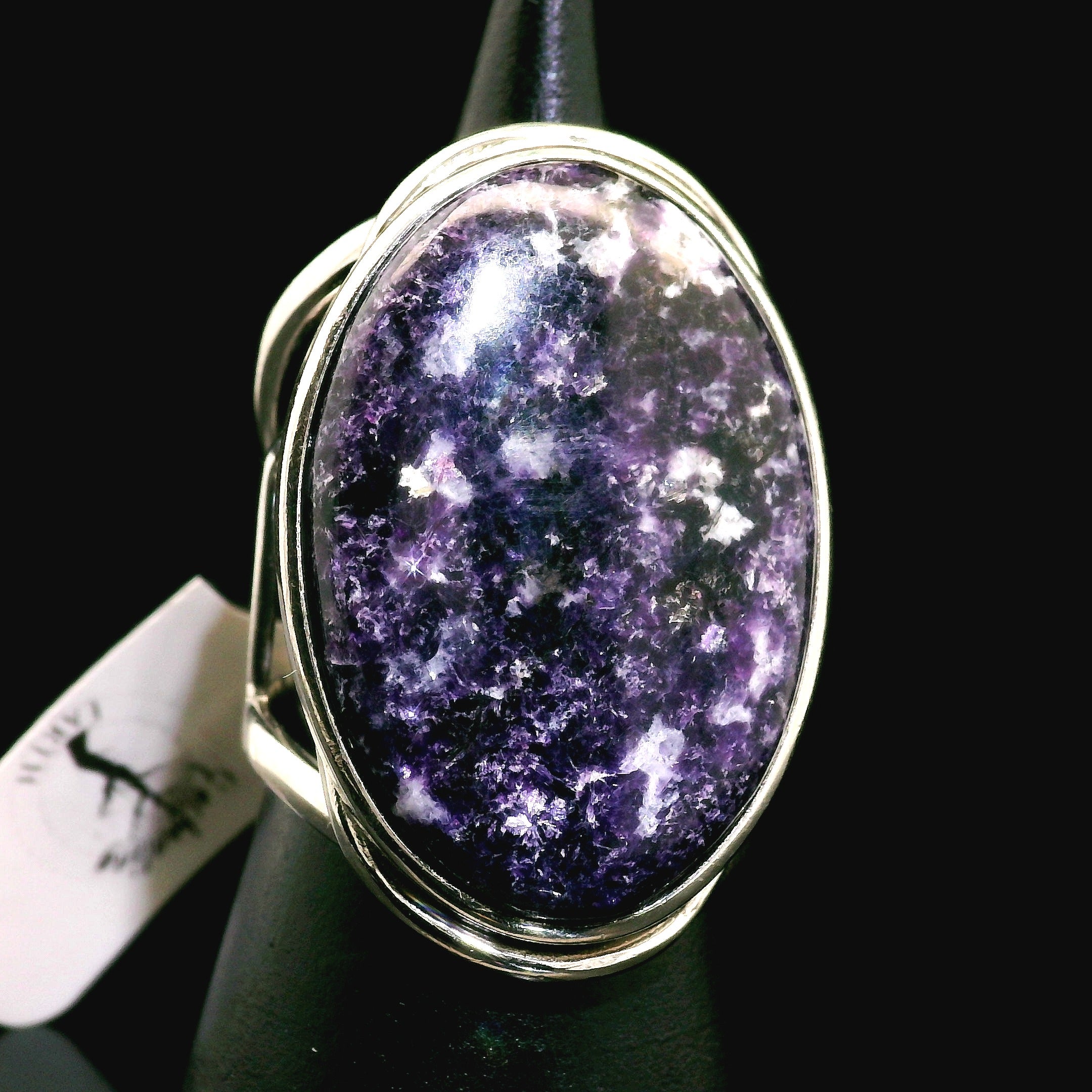 Storm Euphoralite Cuff Ring 925 Silver for Strong Support and Relief for Any Situation