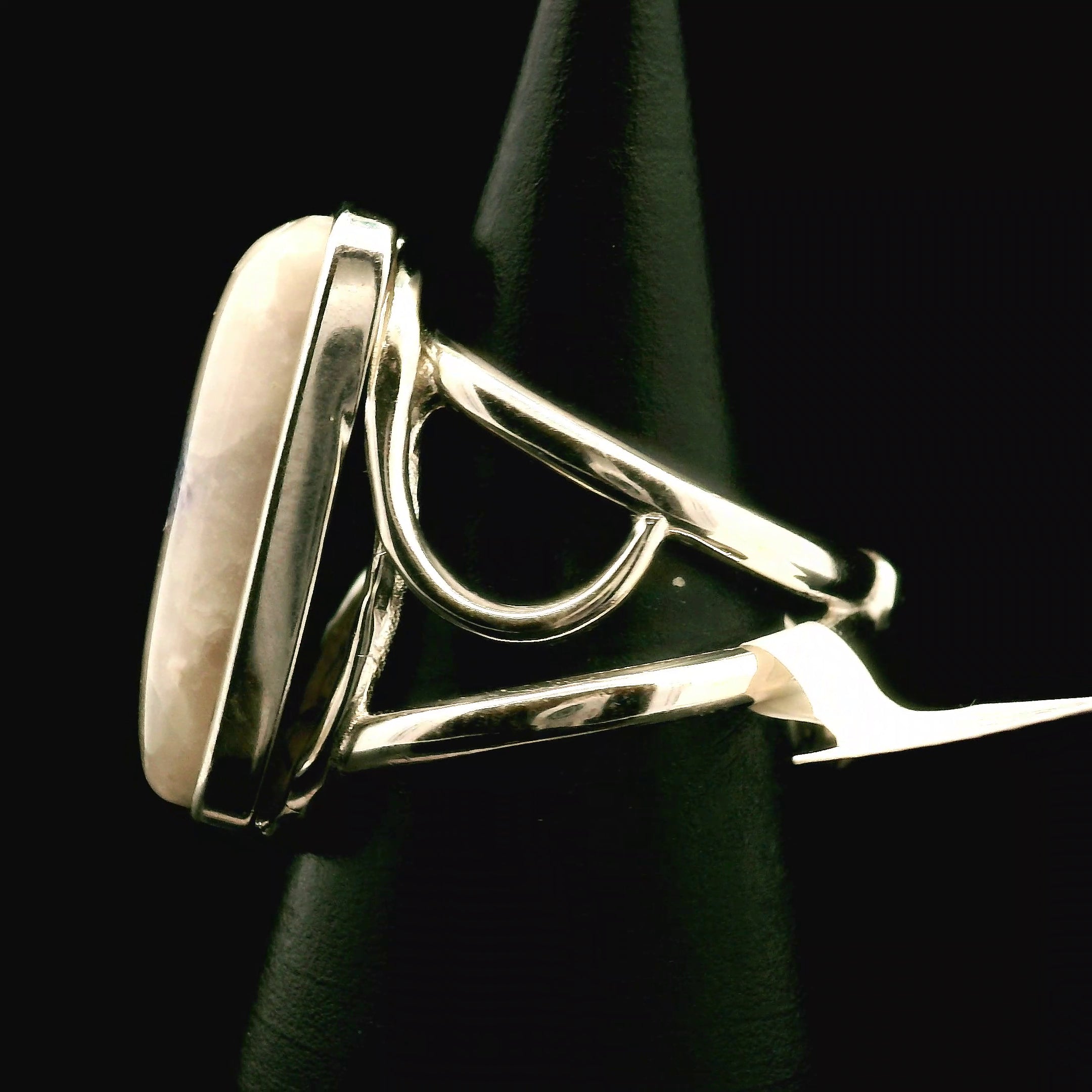 Enchanted Euphoralite Cuff Ring 925 Silver for Connection with Higher Realms, Intuition, Good Luck and Creation of your Dream Life