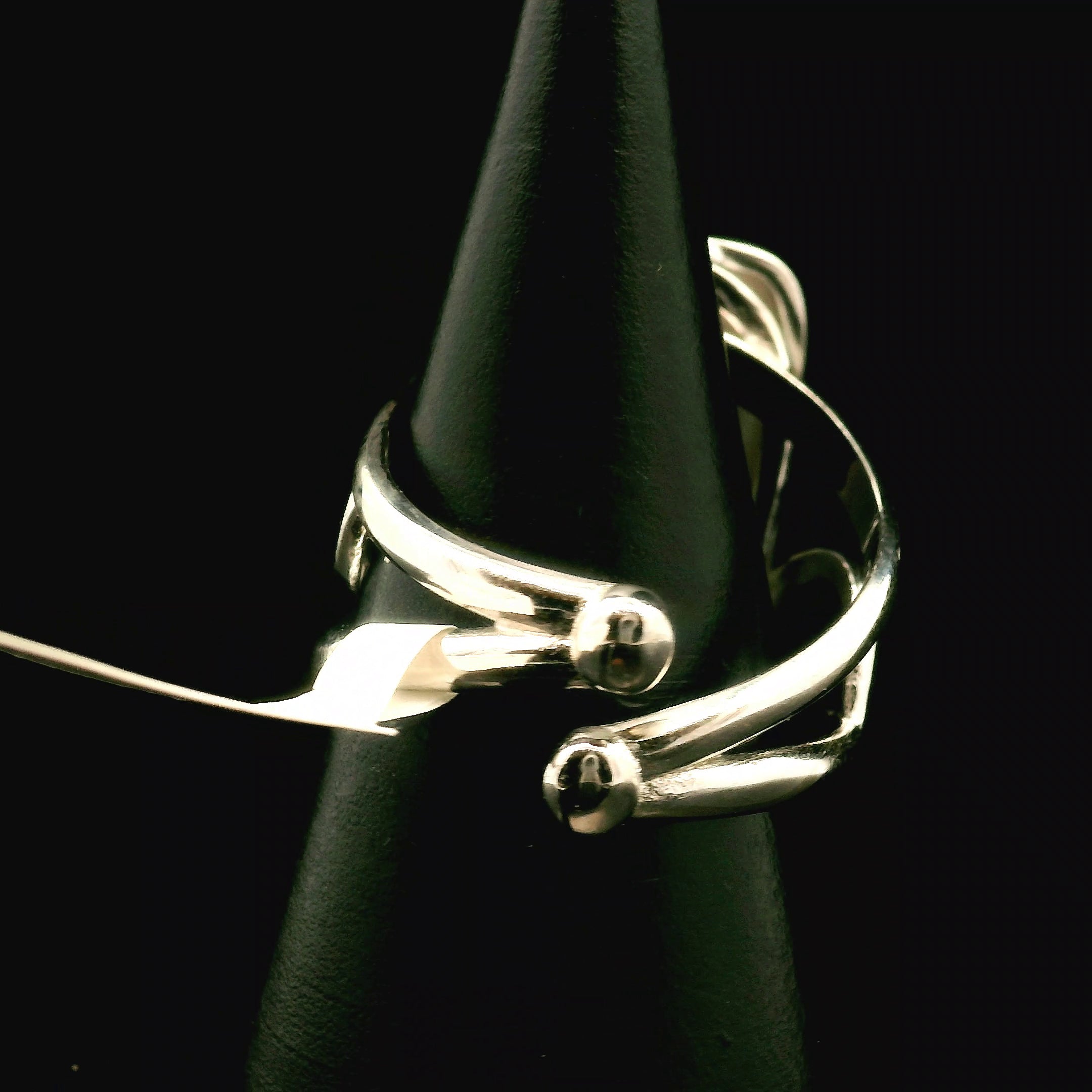 Enchanted Euphoralite Cuff Ring 925 Silver for Connection with Higher Realms, Intuition, Good Luck and Creation of your Dream Life