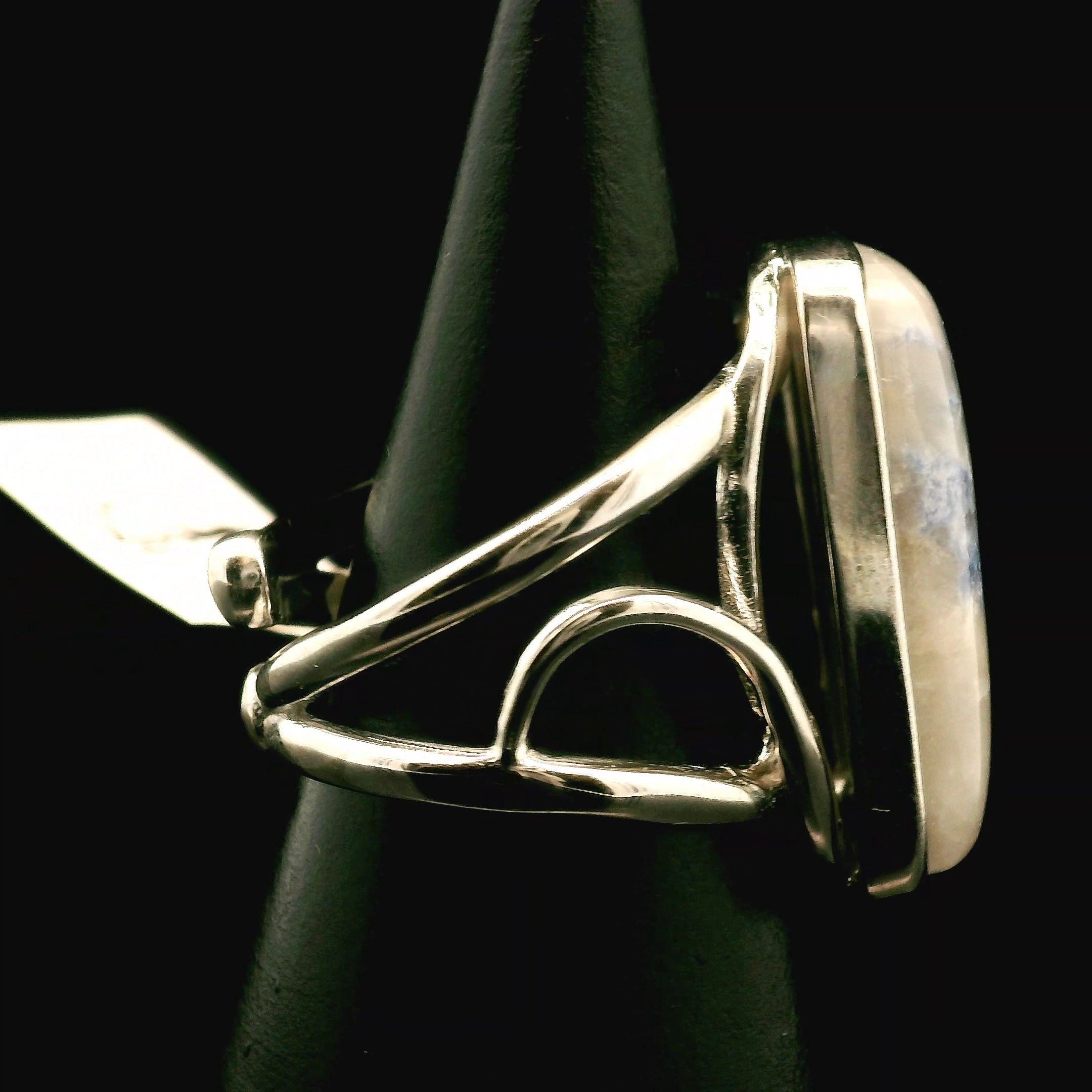 Enchanted Euphoralite Cuff Ring 925 Silver for Connection with Higher Realms, Intuition, Good Luck and Creation of your Dream Life