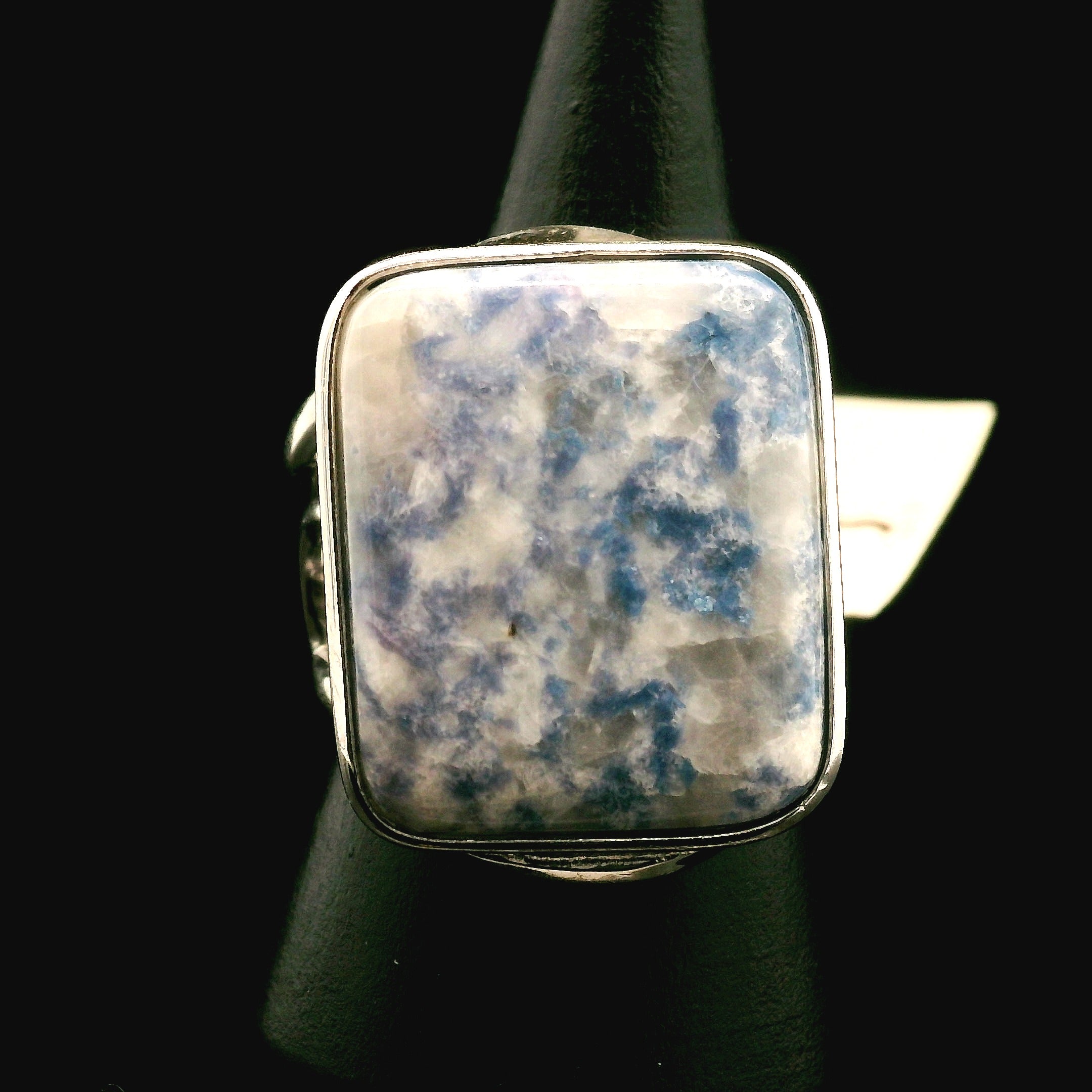 Enchanted Euphoralite Cuff Ring 925 Silver for Connection with Higher Realms, Intuition, Good Luck and Creation of your Dream Life