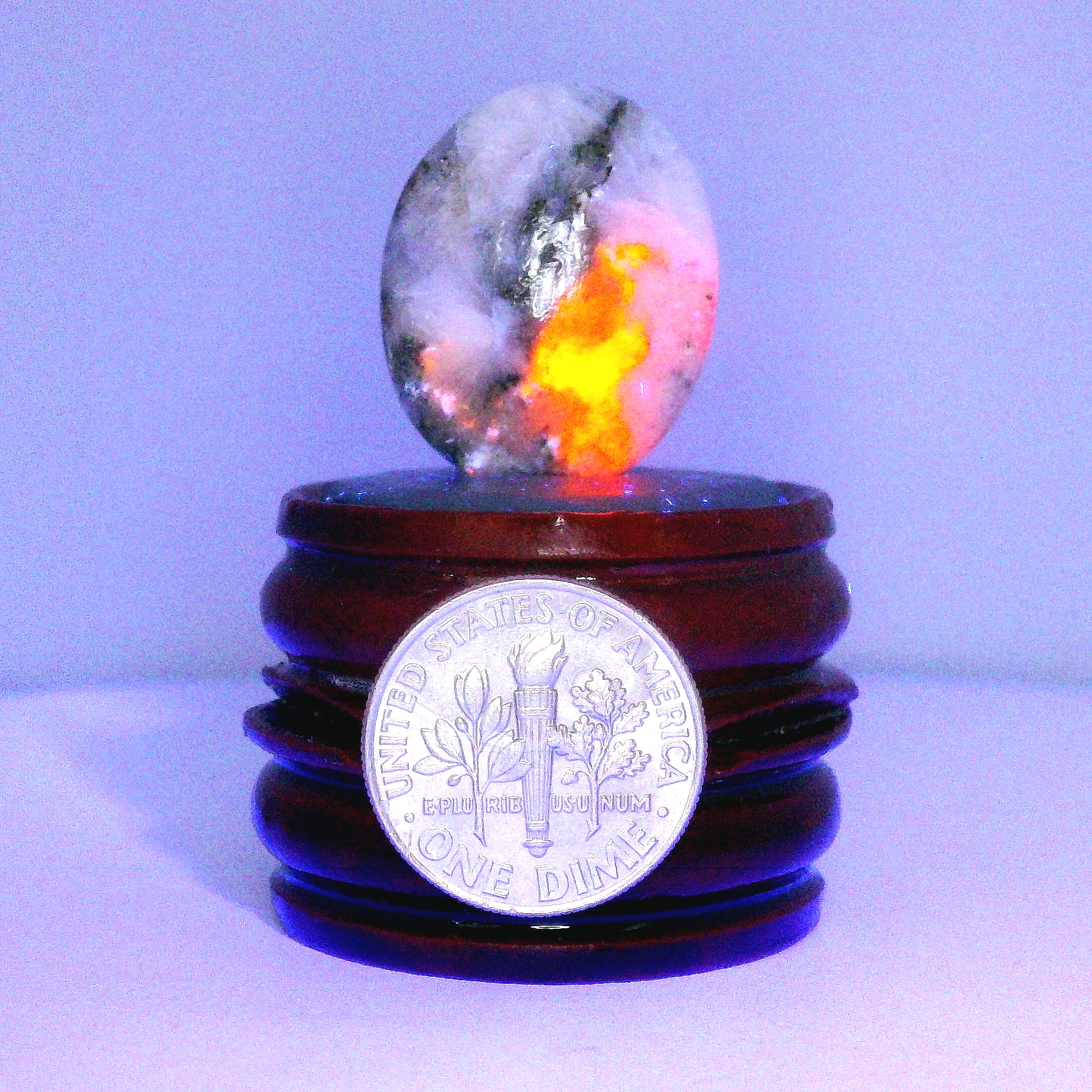 Tugtupite Palm Stone for Joy, Manifestation, Romance, Relationship Healing and Good Luck
