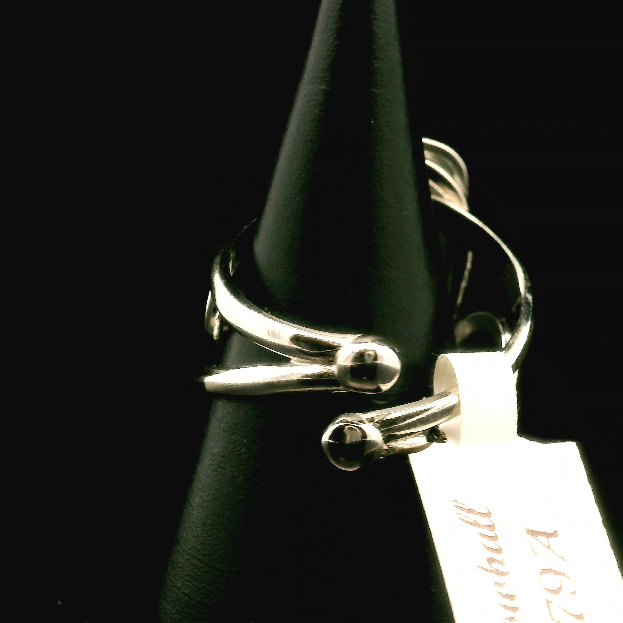 Snowball Euphoralite Cuff Ring 925 Silver for Accessing Higher Realms of Consciousness & Healing Emotional Trauma