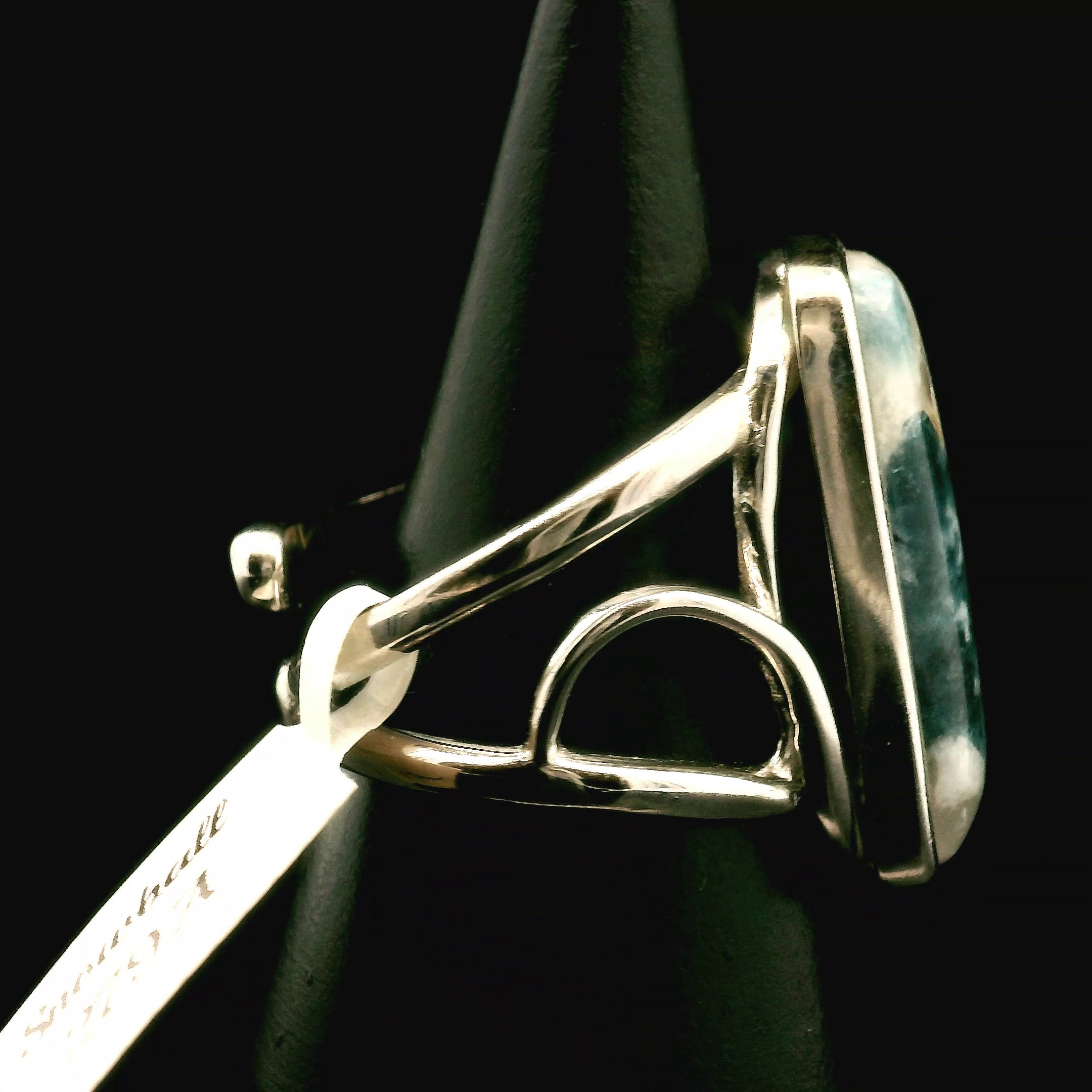 Snowball Euphoralite Cuff Ring 925 Silver for Accessing Higher Realms of Consciousness & Healing Emotional Trauma