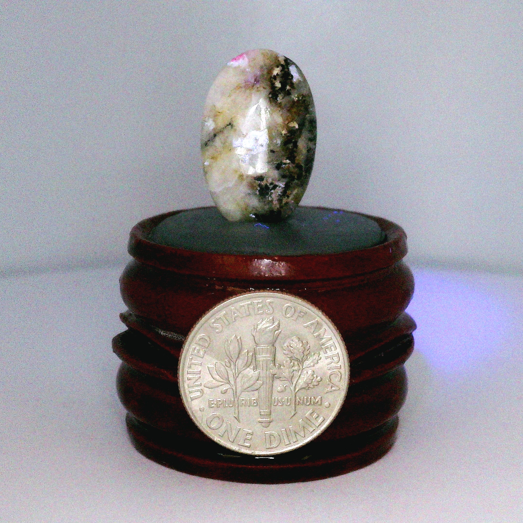 Tugtupite Palm Stone for Joy, Manifestation, Romance, Relationship Healing and Good Luck