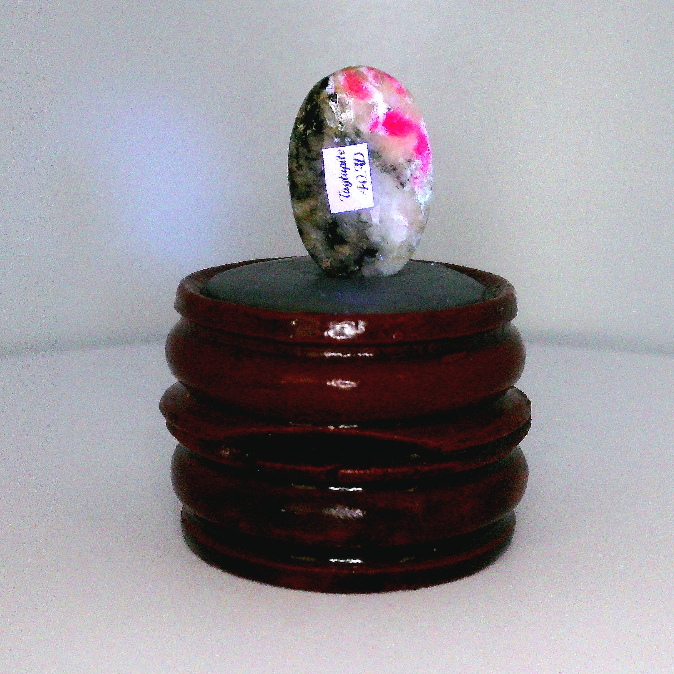 Tugtupite Palm Stone for Joy, Manifestation, Romance, Relationship Healing and Good Luck