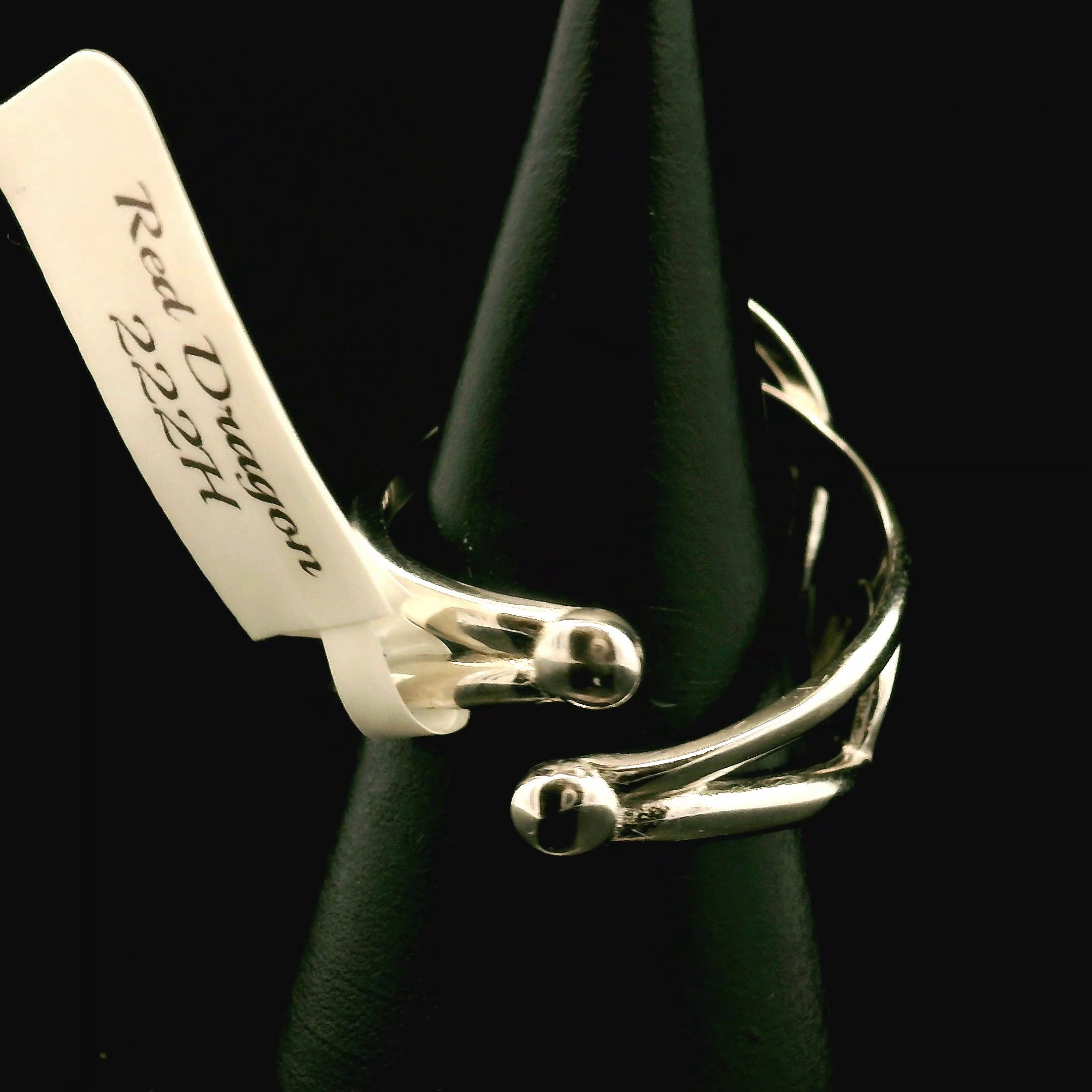 Red Dragon Euphoralite Cuff Ring 925 Silver for Health, Protection and Stress Relief