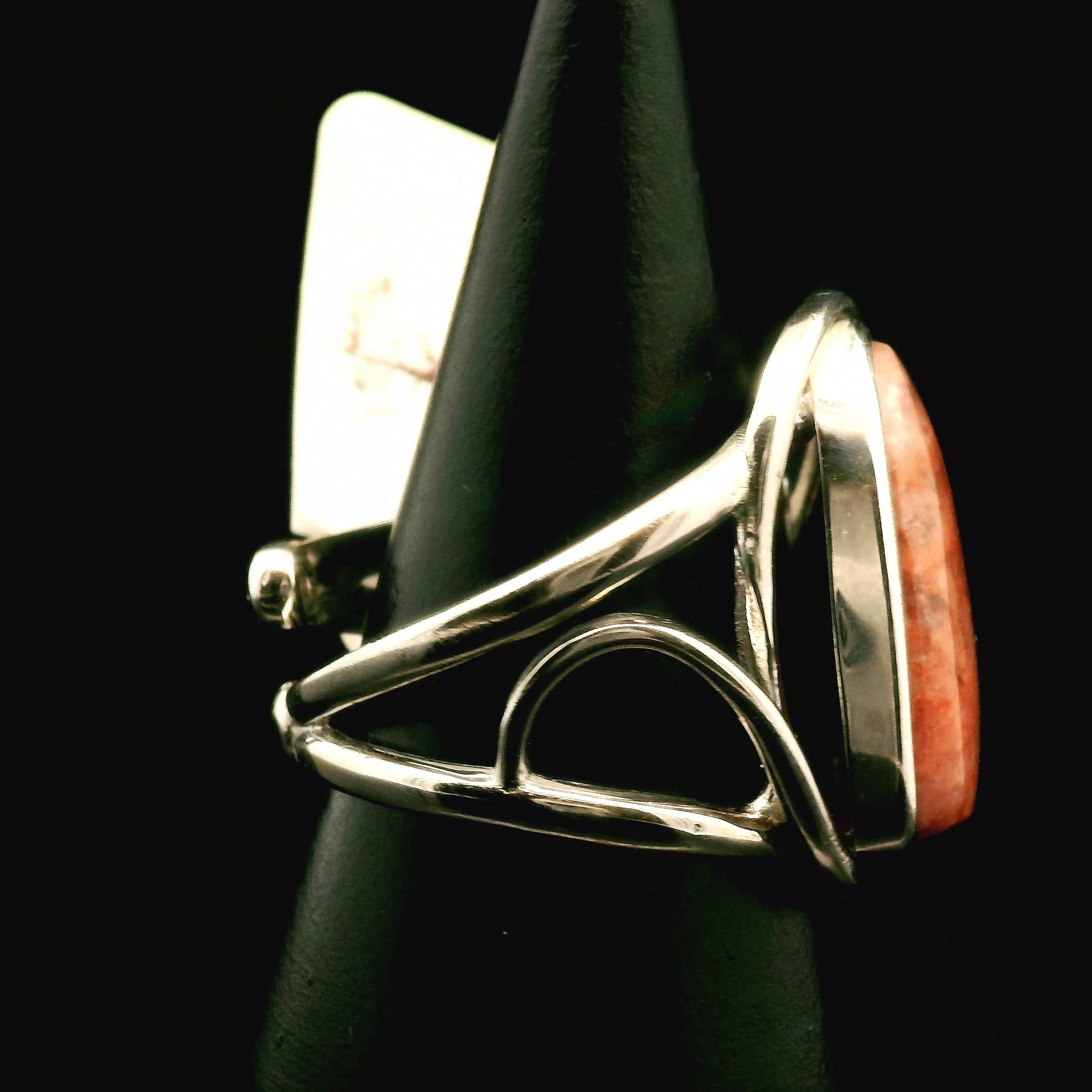 Red Dragon Euphoralite Cuff Ring 925 Silver for Health, Protection and Stress Relief