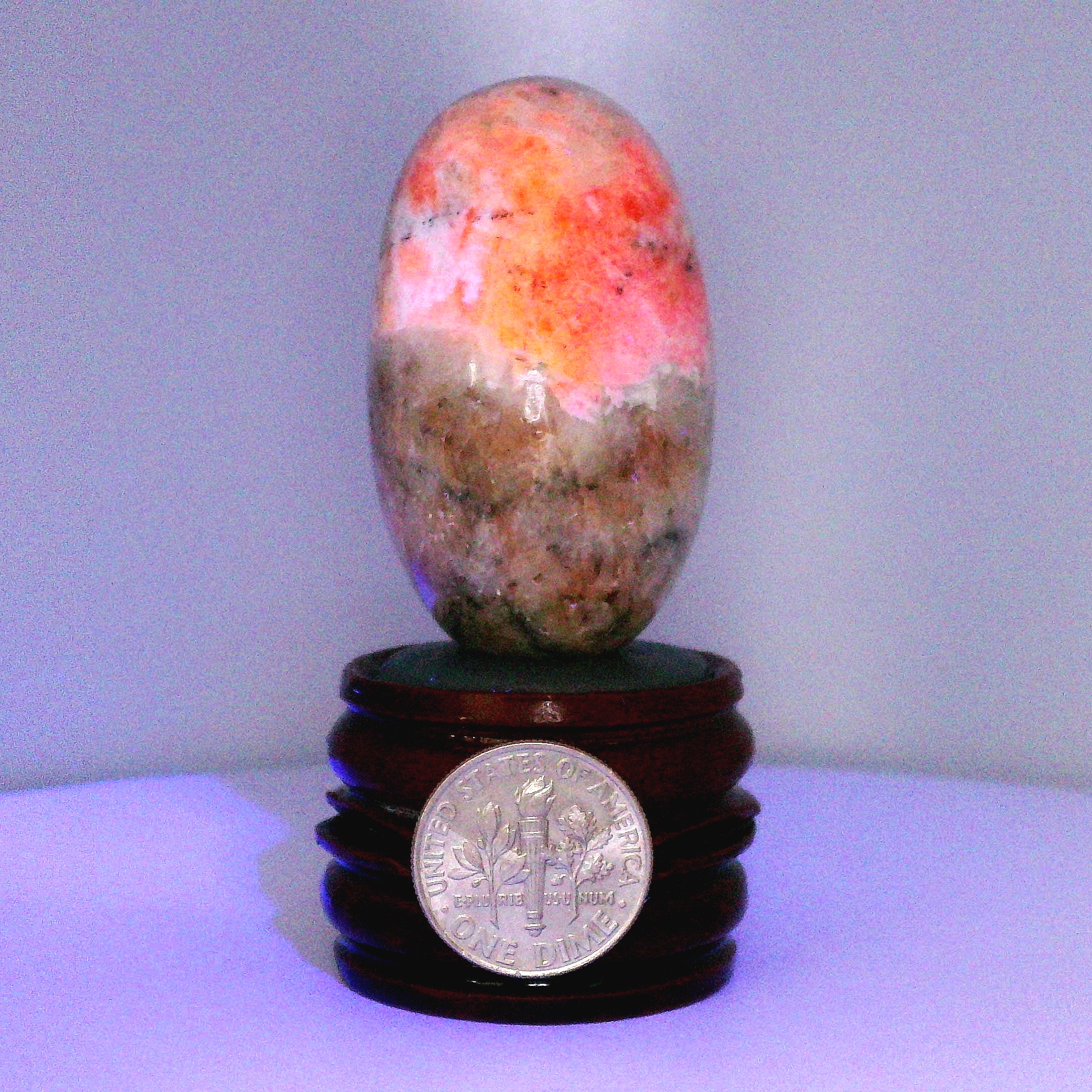 Tugtupite Lingam for Joy, Manifestation, Romance, Relationship Healing and Good Luck