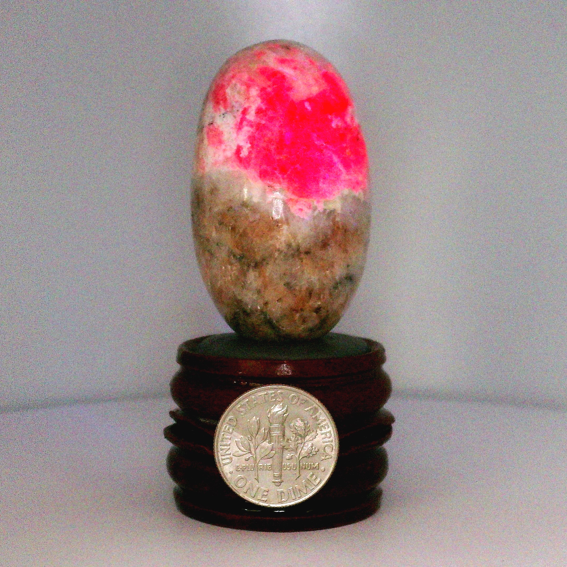 Tugtupite Lingam for Joy, Manifestation, Romance, Relationship Healing and Good Luck