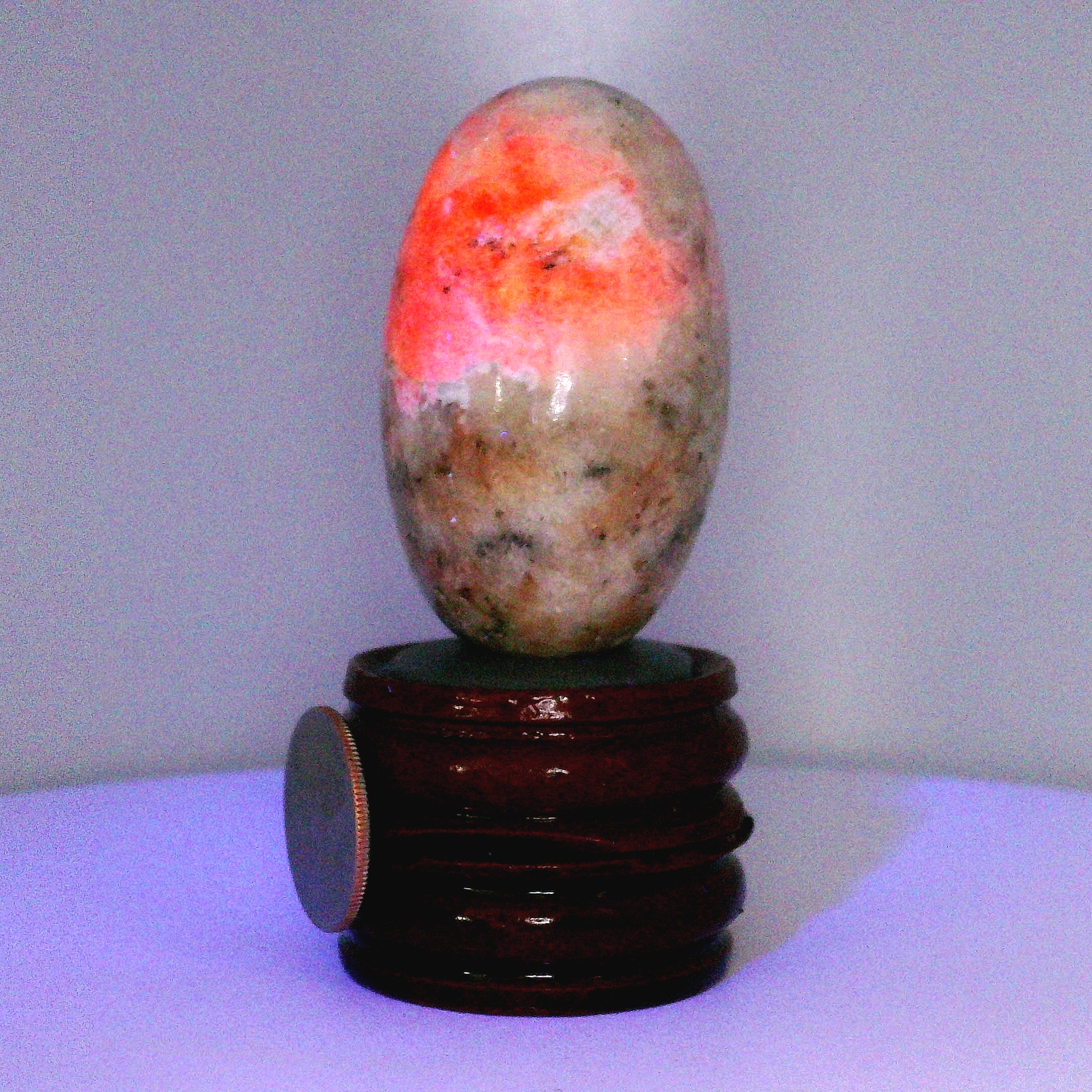 Tugtupite Lingam for Joy, Manifestation, Romance, Relationship Healing and Good Luck