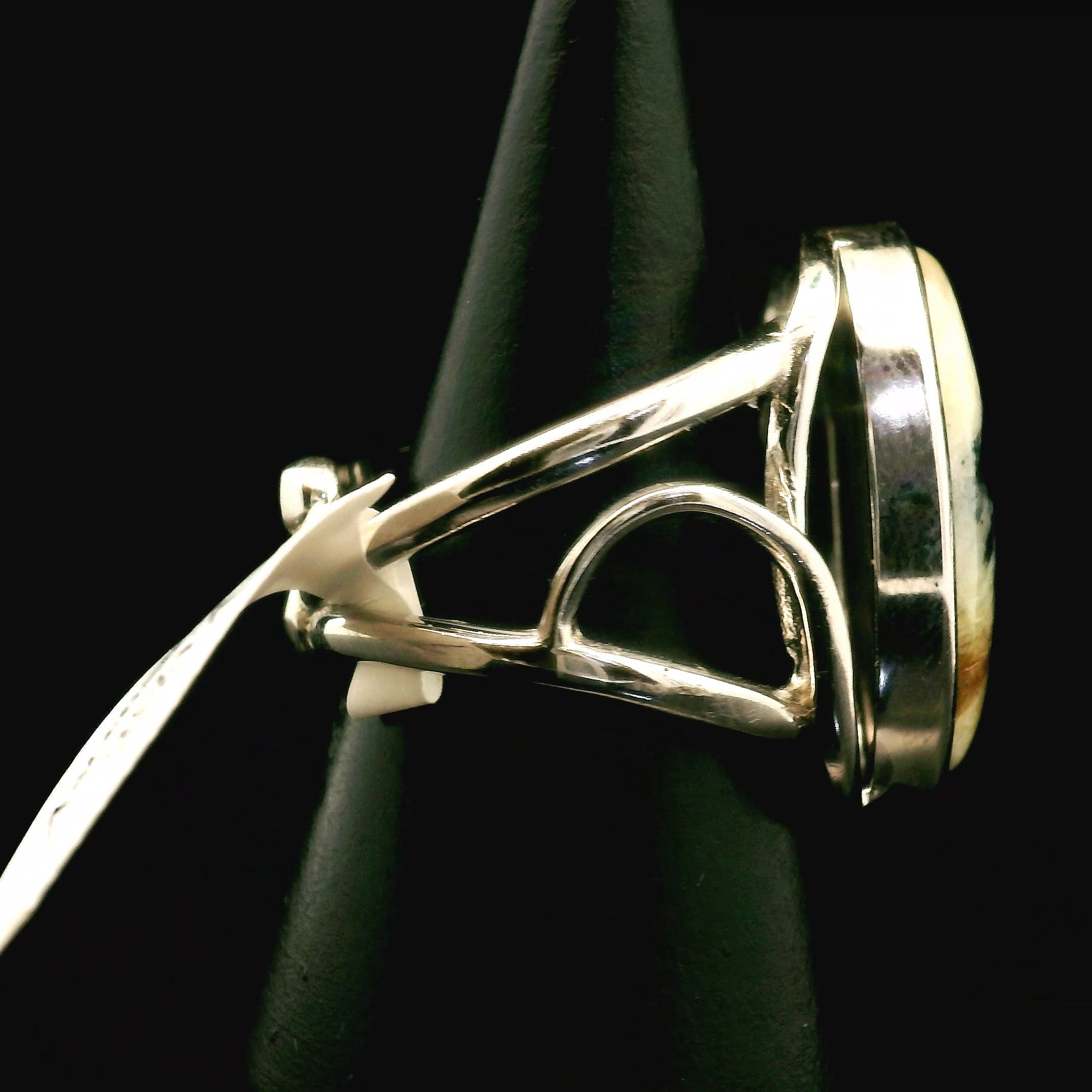 Ascension Euphoralite Cuff Ring 925 Silver for Connection with Higher Realms