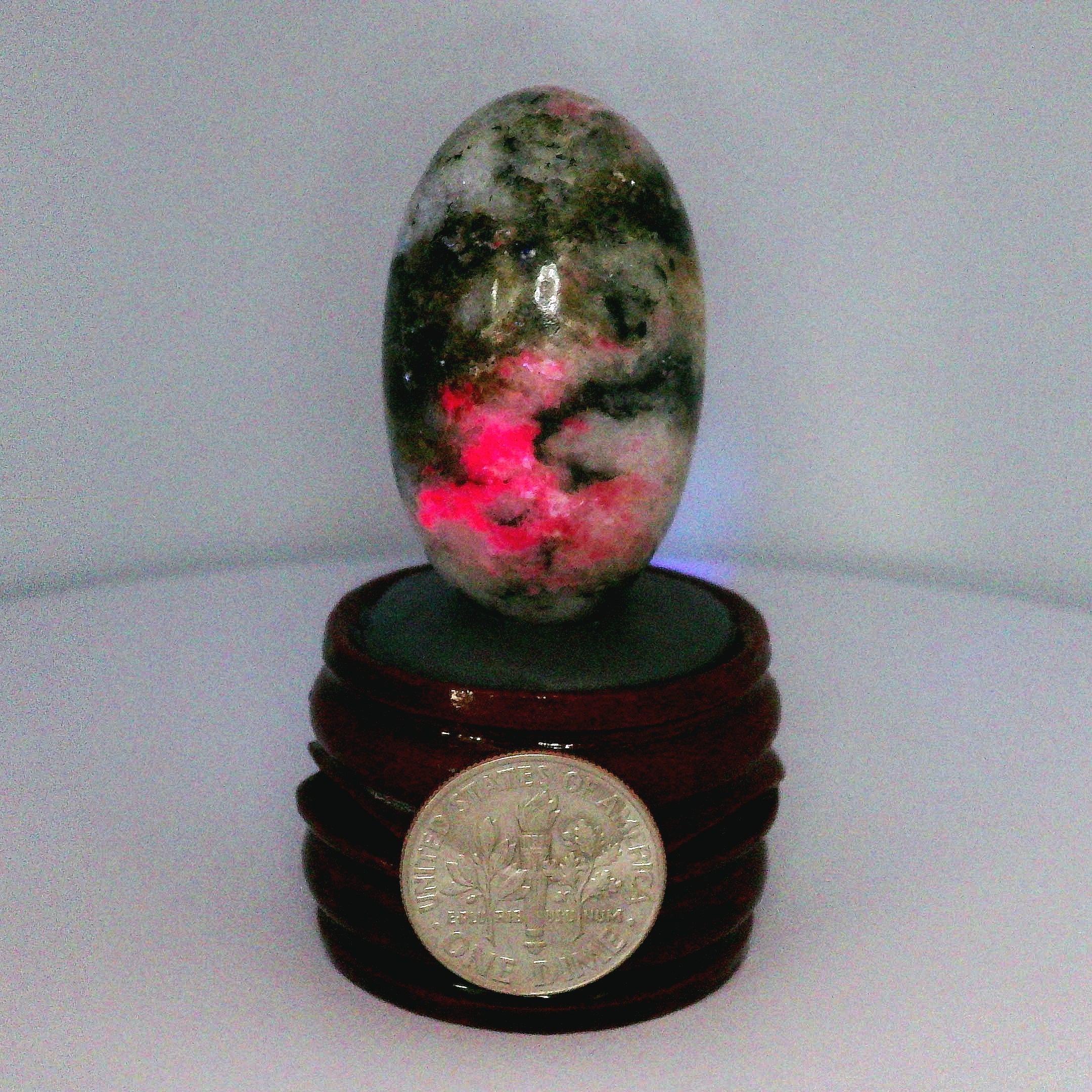 Tugtupite Lingam for Joy, Manifestation, Romance, Relationship Healing and Good Luck