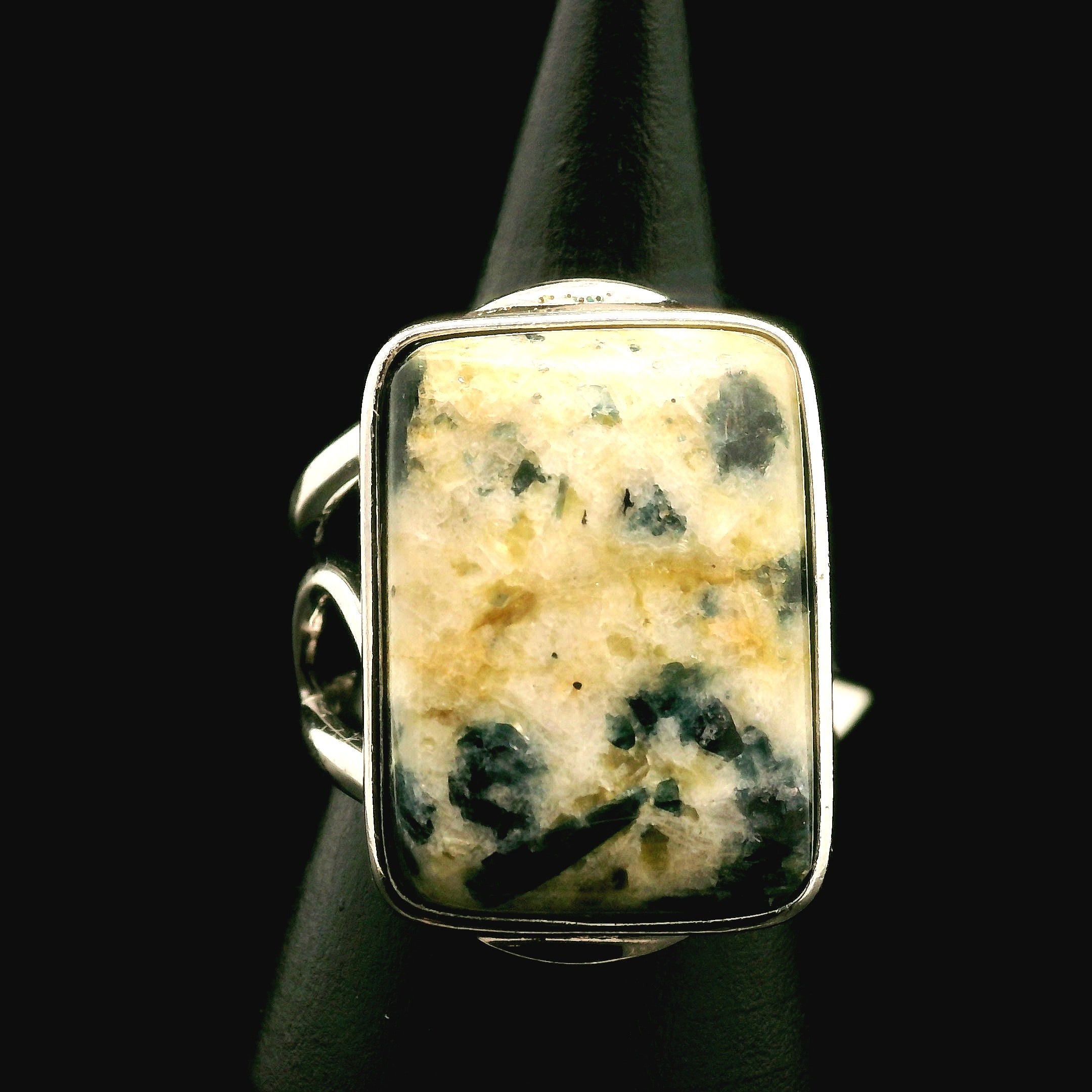 Ascension Euphoralite Cuff Ring 925 Silver for Connection with Higher Realms