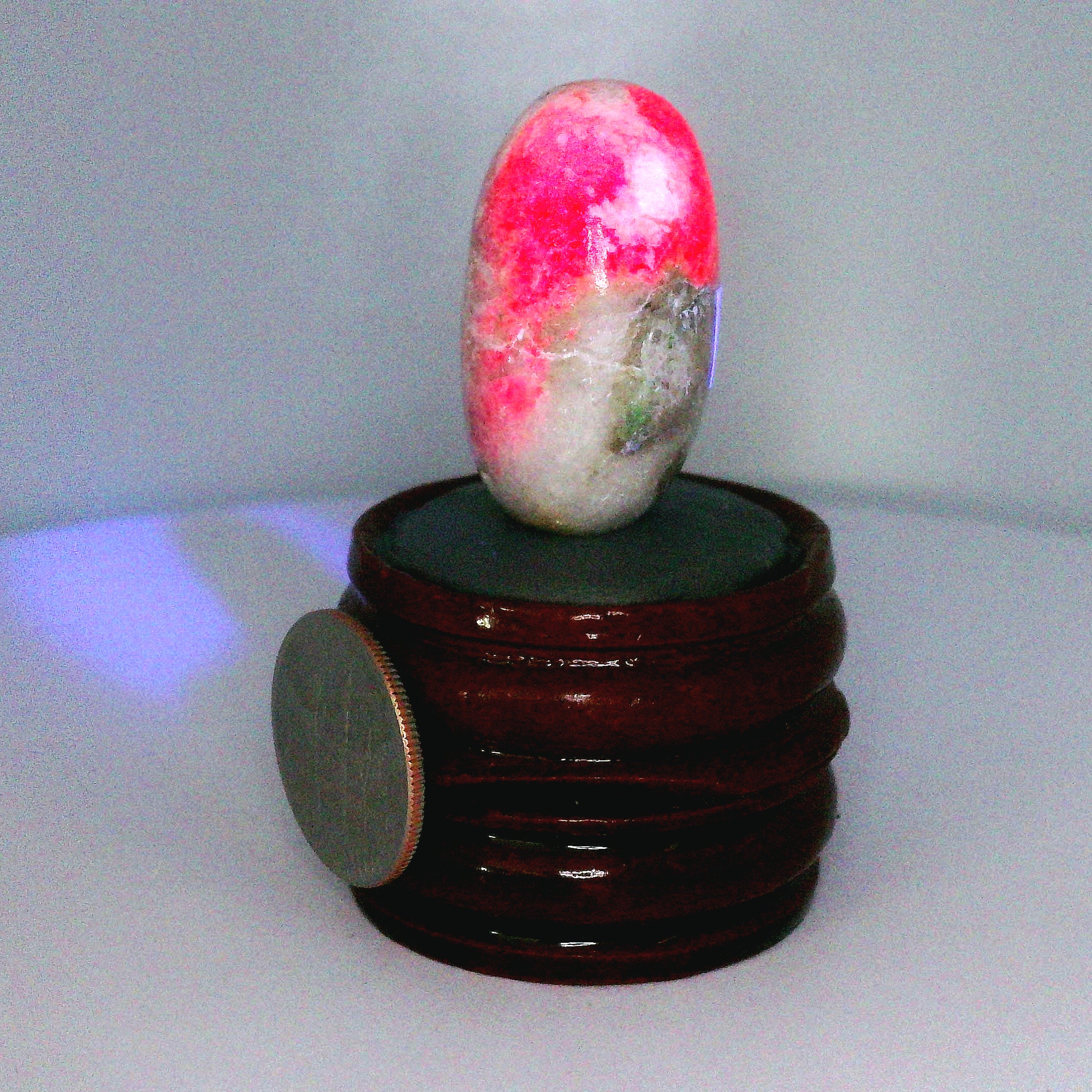 Tugtupite Lingam for Joy, Manifestation, Romance, Relationship Healing and Good Luck