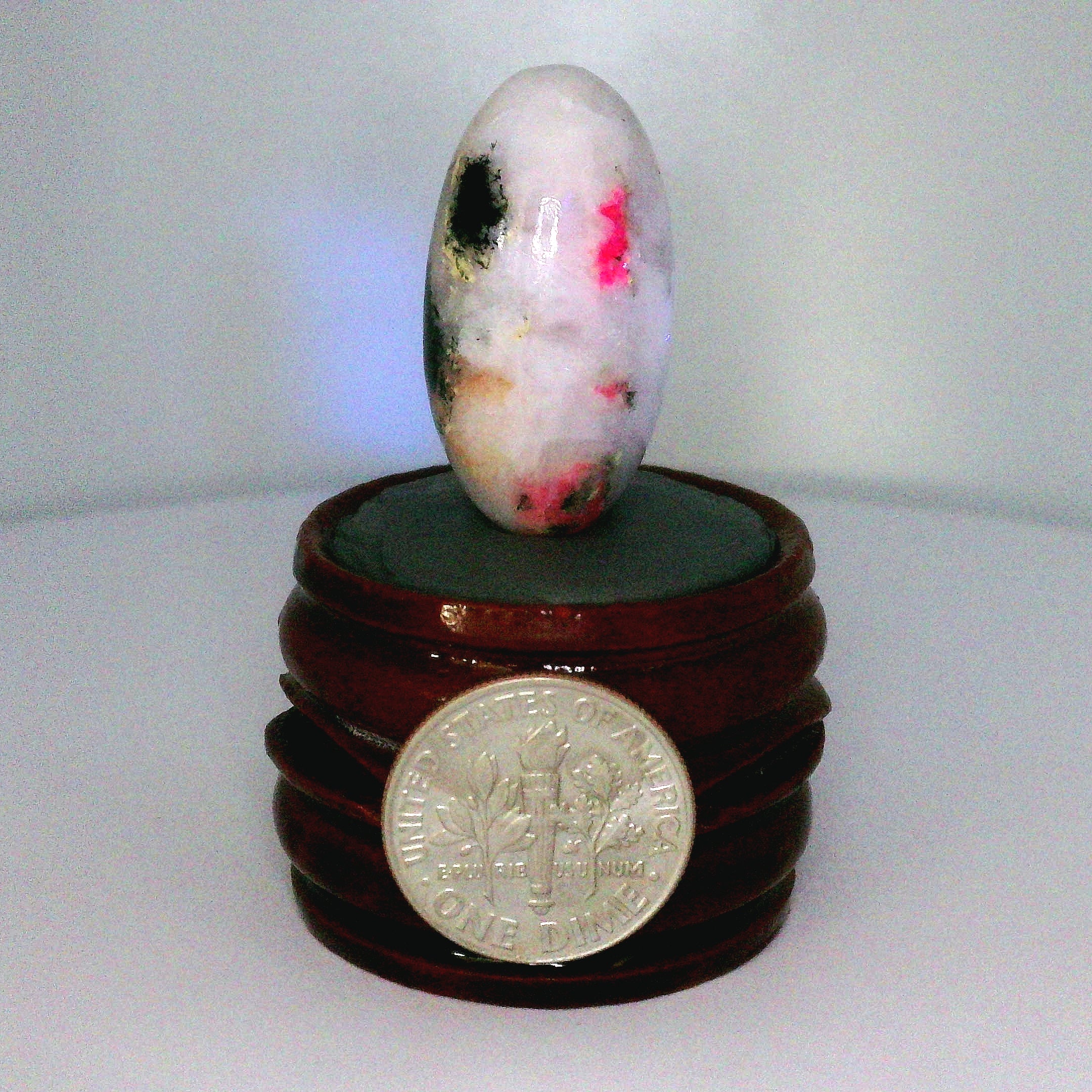 Tugtupite Lingam for Joy, Manifestation, Romance, Relationship Healing and Good Luck